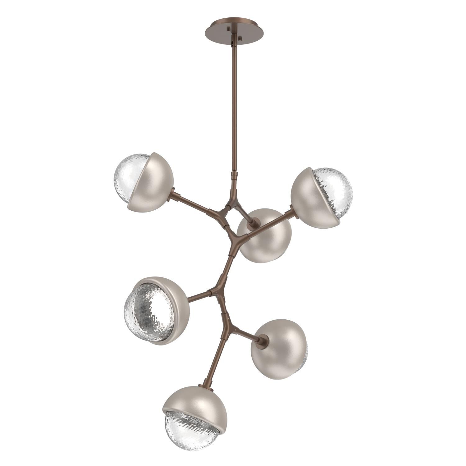 Shown in Burnished Bronze finish and Clear glass and Beige Silver accent