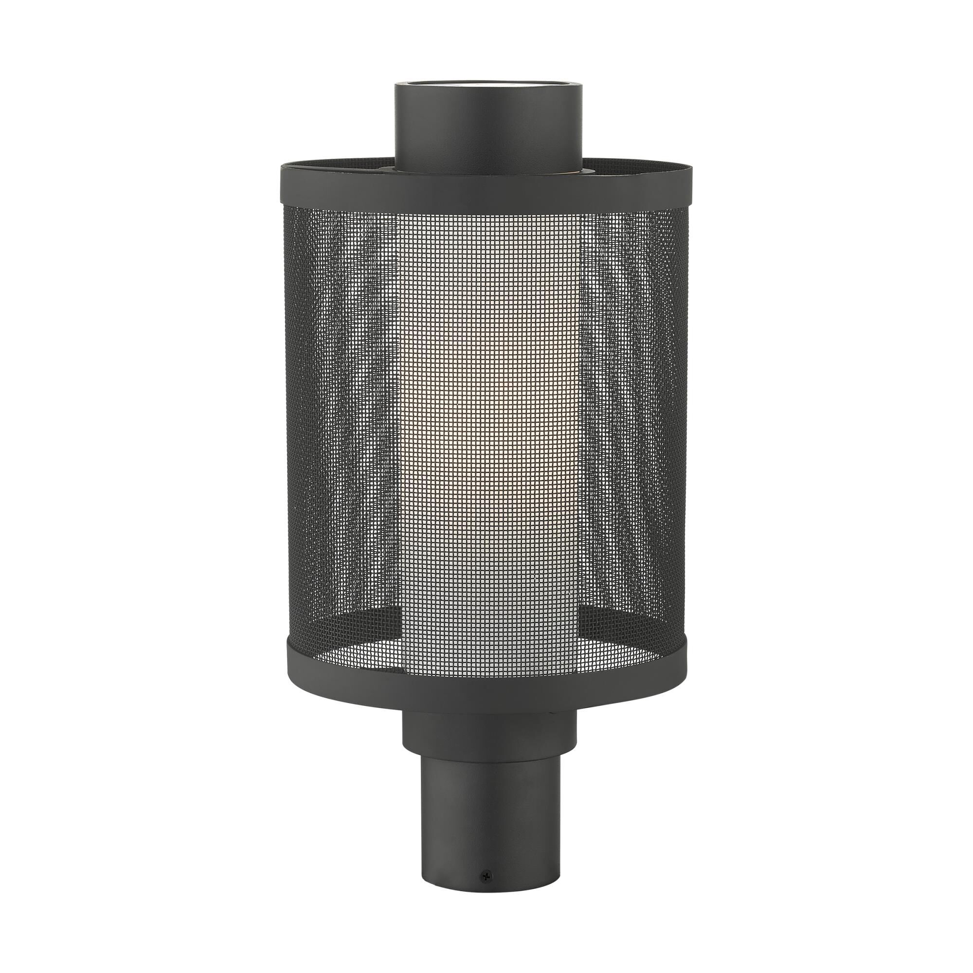 Shown in Textured Black finish and Textured Black Stainless Steel Mesh With Satin Opal White glass and Textured Black Stainless Steel Mesh With Satin Opal White Glass shade
