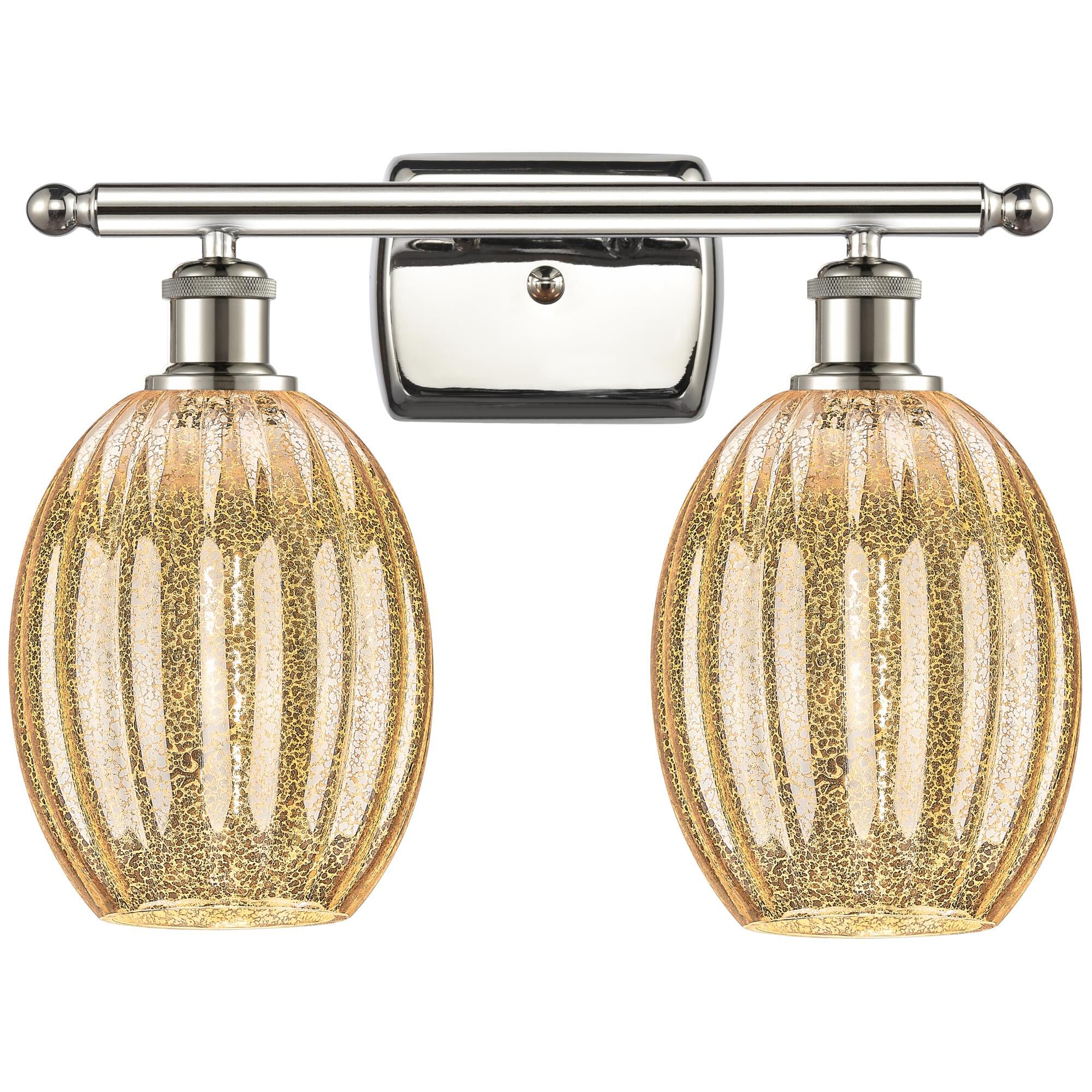 Shown in Polished Nickel finish and Mercury glass