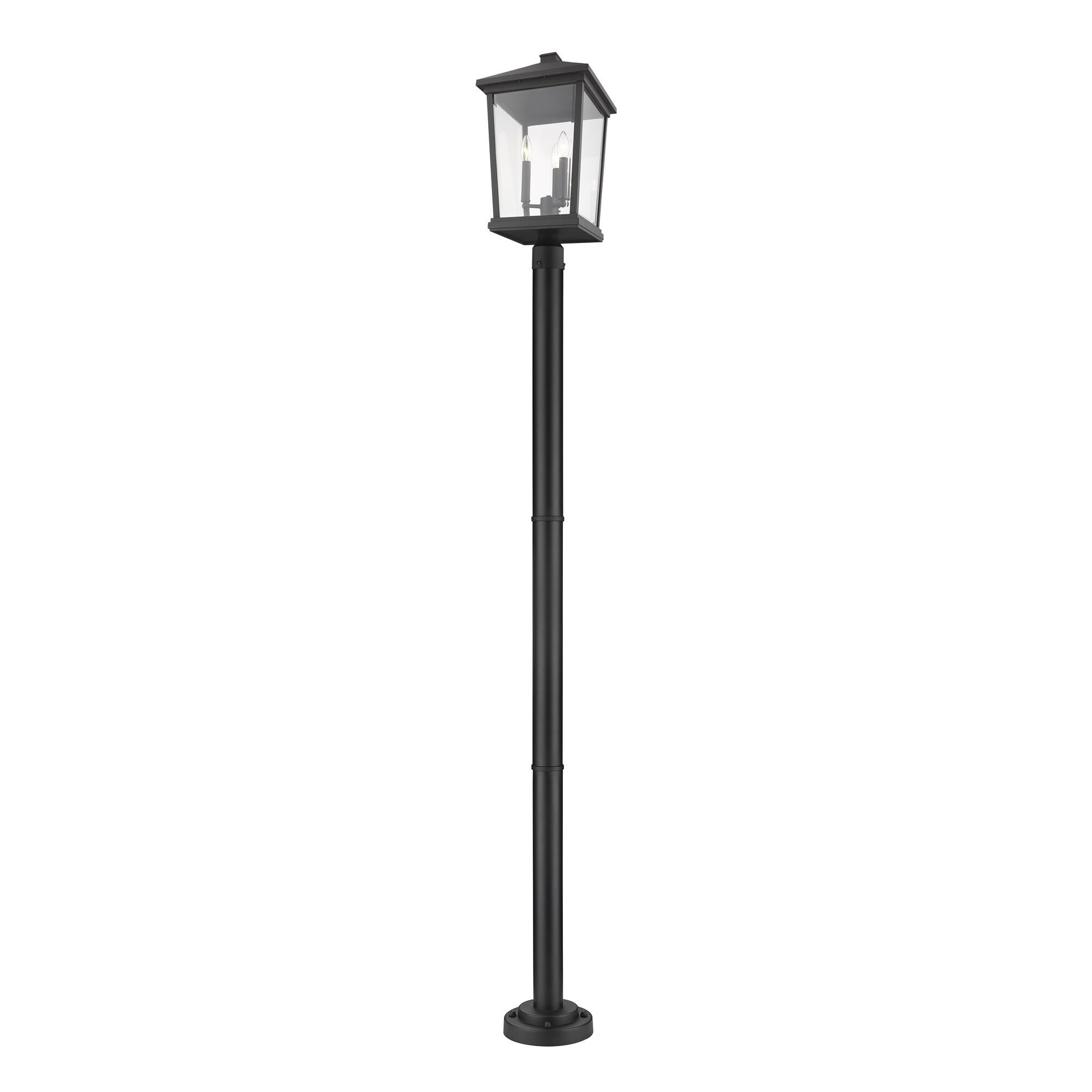 Shown in Black finish and Glass shade