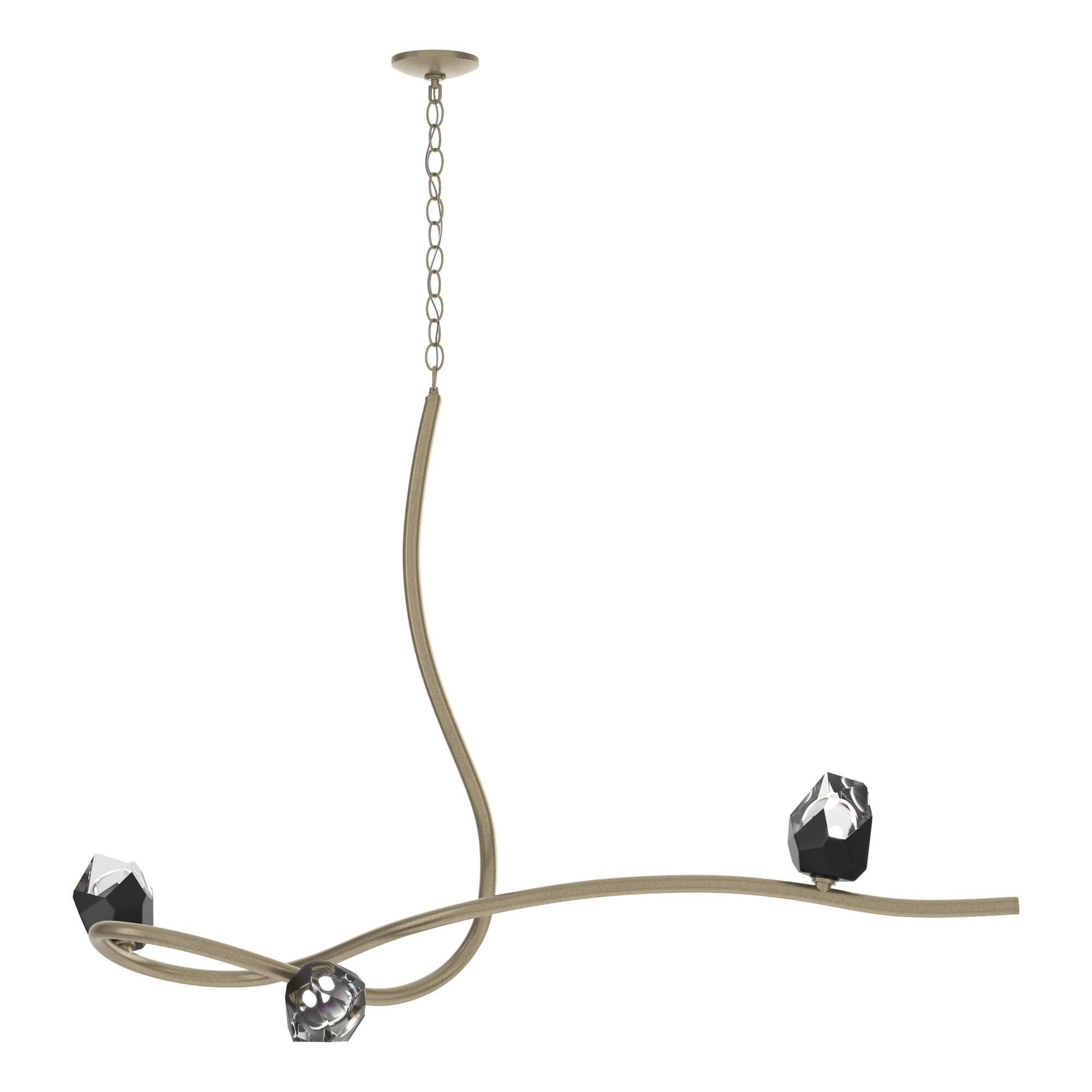 Shown in Soft Gold finish and Black Crystal glass