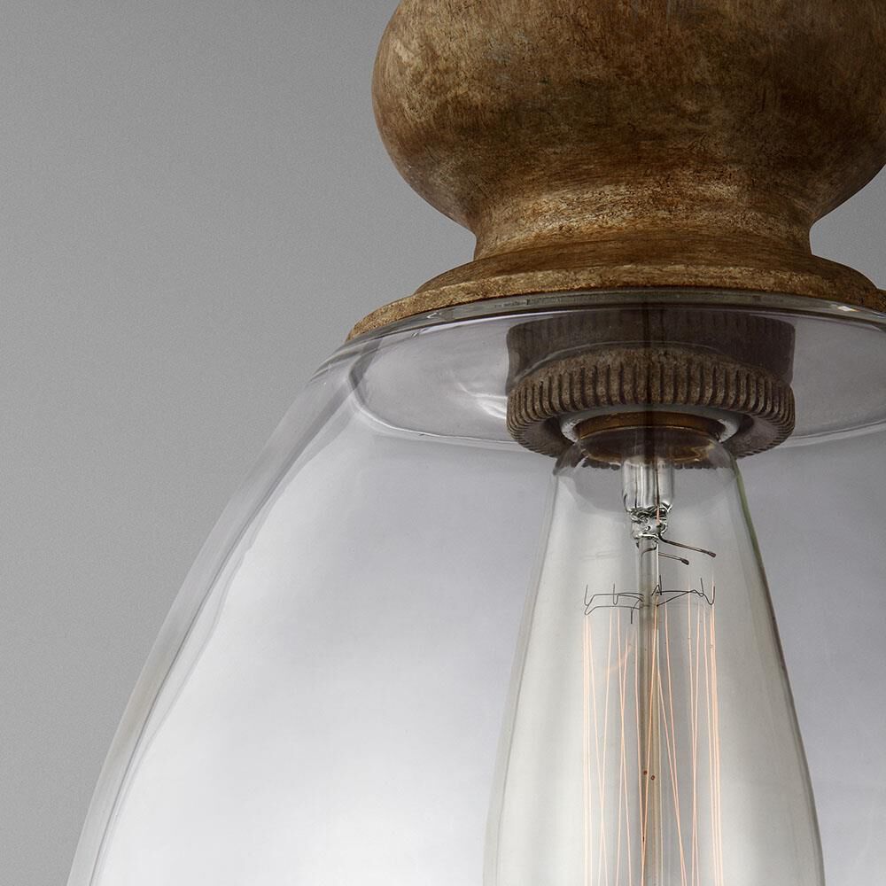 Shown in Driftwood - Dark Weathered Zinc finish and Clear glass