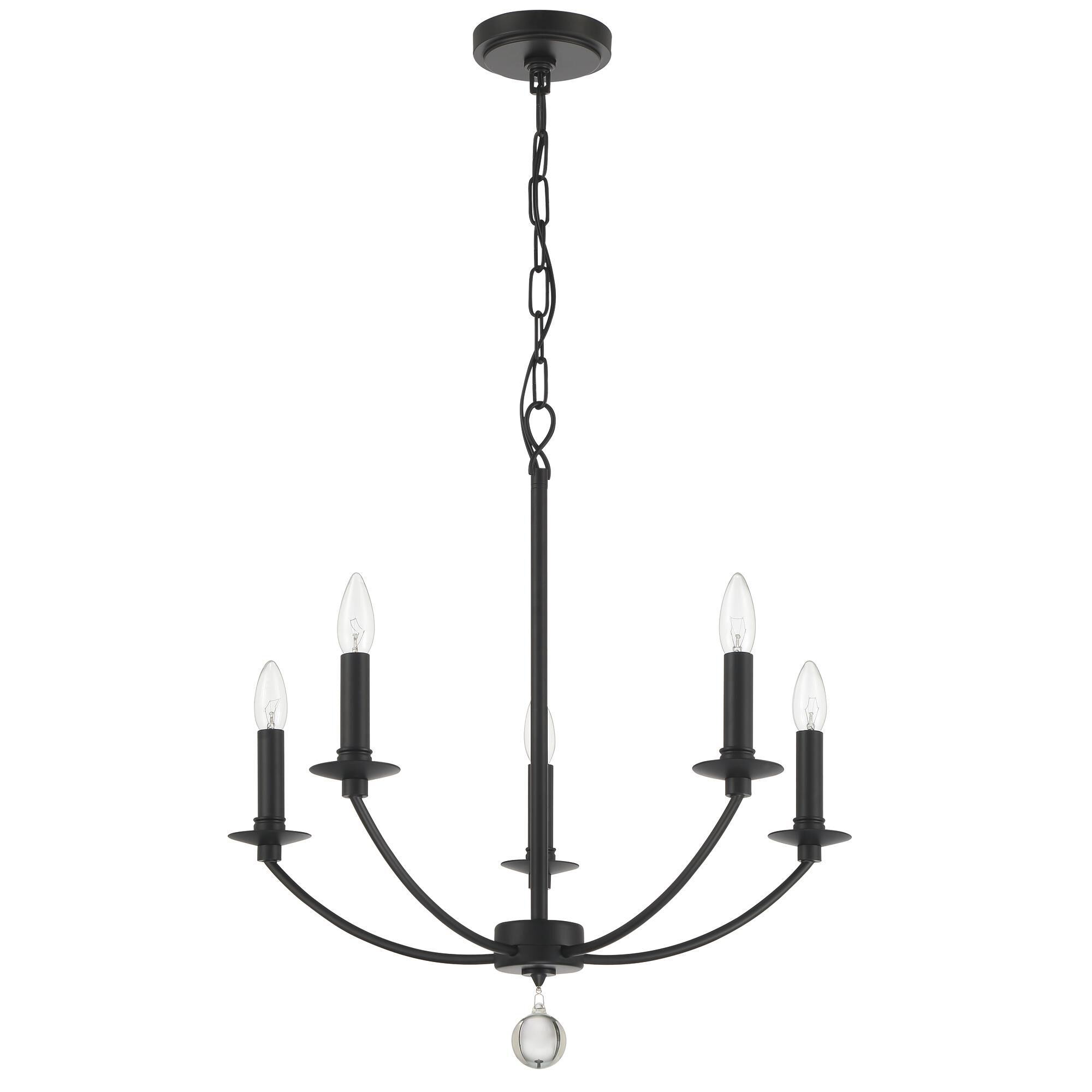 Mila 24 Inch 5 Light Chandelier by Crystorama