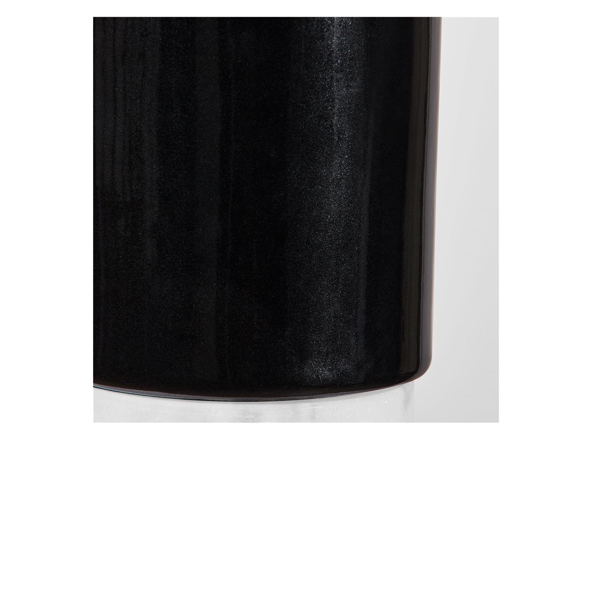 Shown in Black Ceramic finish and White Linen Fabric shade