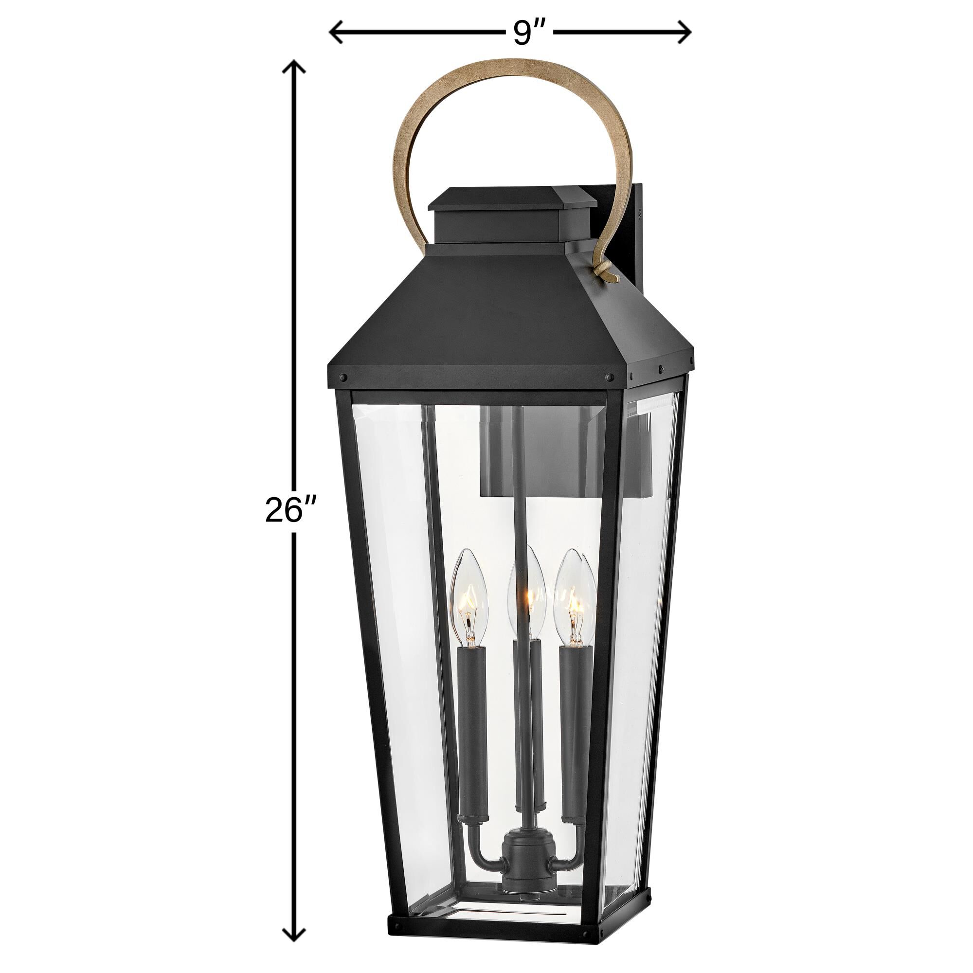 Shown in Black with Burnished Bronze Accents finish and Clear Beveled glass