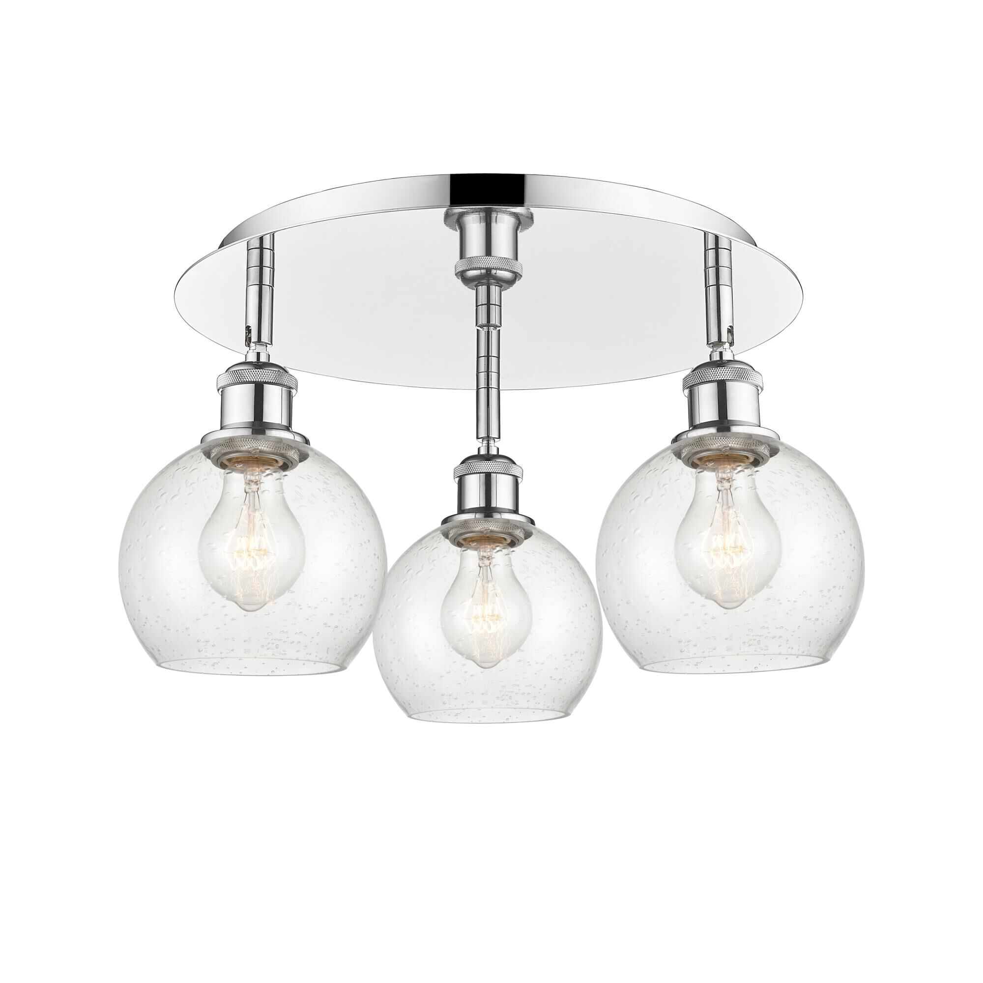 Shown in Polished Chrome finish and Seedy glass