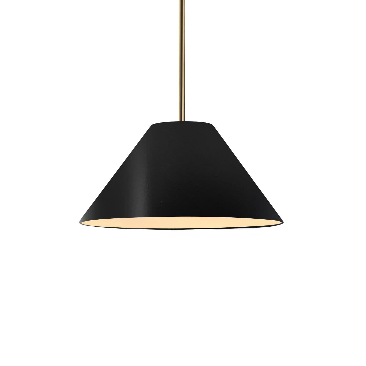 Shown in Antique Brass finish and Carbon Matte Black shade