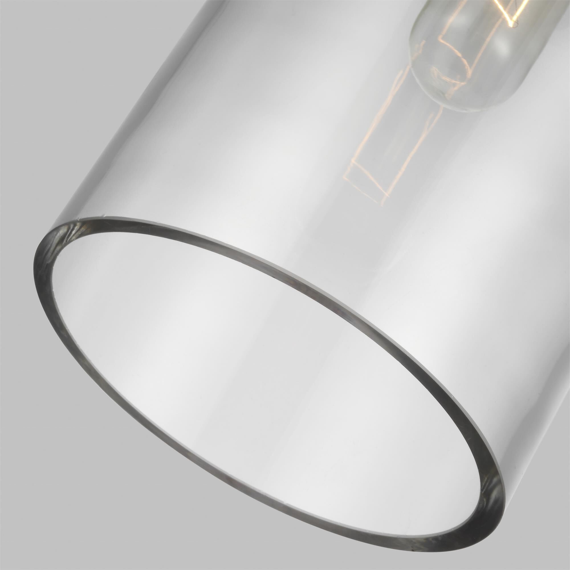 Shown in Polished Nickel finish and Clear glass