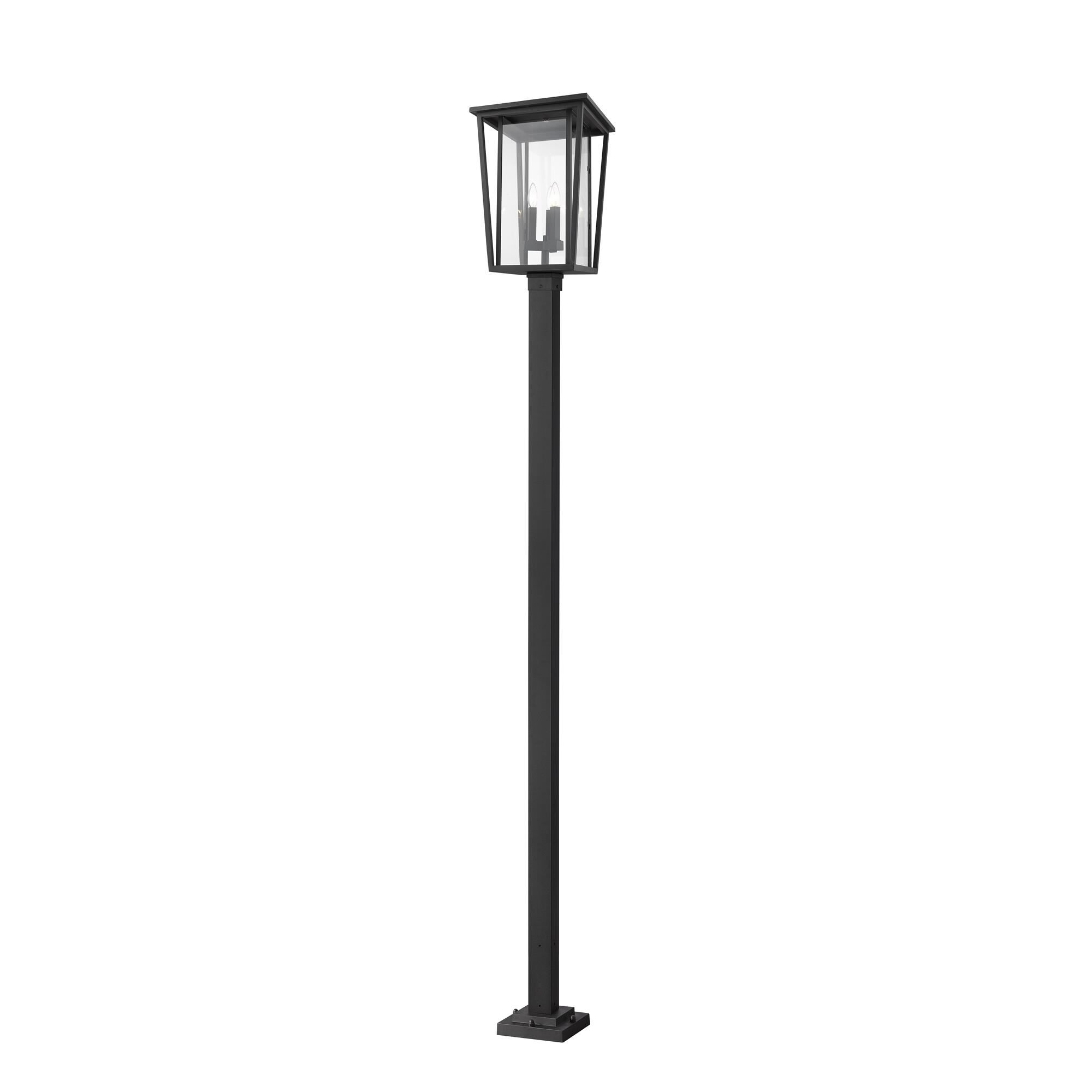 Shown in Black finish and Glass shade
