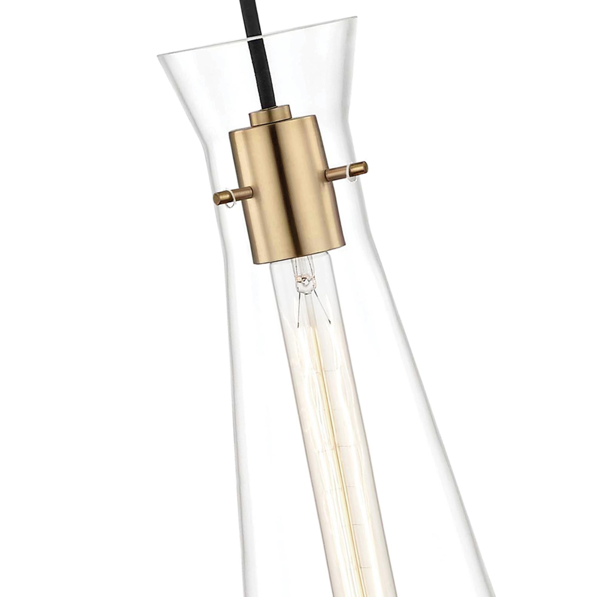 Shown in Aged Brass finish and Opal Etched glass