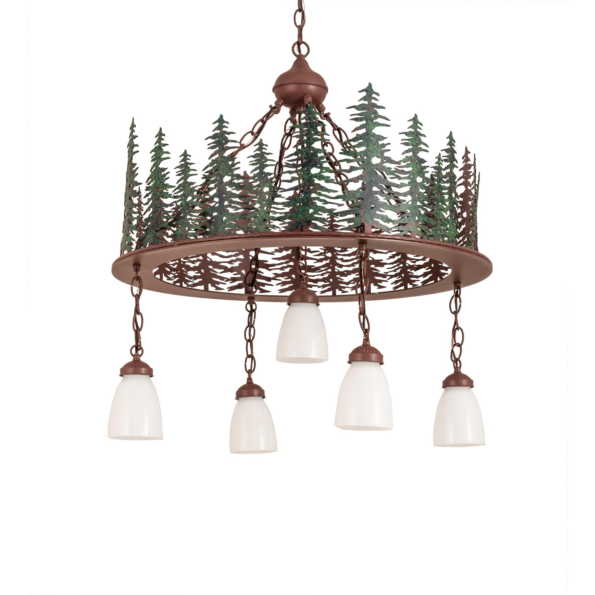 Tall Pines 28 Inch 5 Light Chandelier by Meyda Lighting