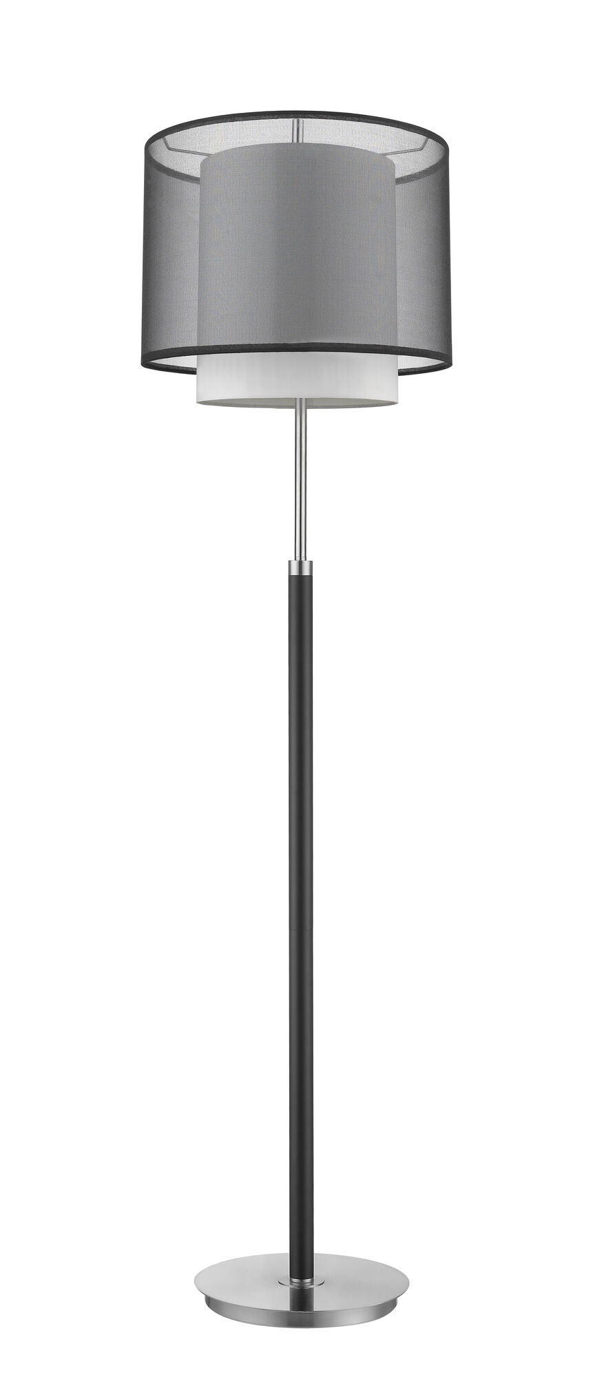Shown in Espresso/ Brushed Nickel finish and Smoke Gray Shantung glass and Smoke Gray Shantung Two Tier shade