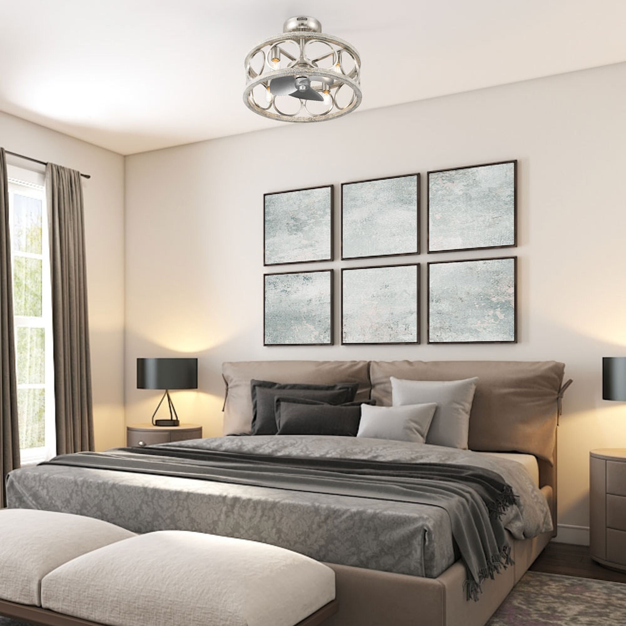 Haven 22 Inch Chandelier Ceiling Fan with Light Kit,