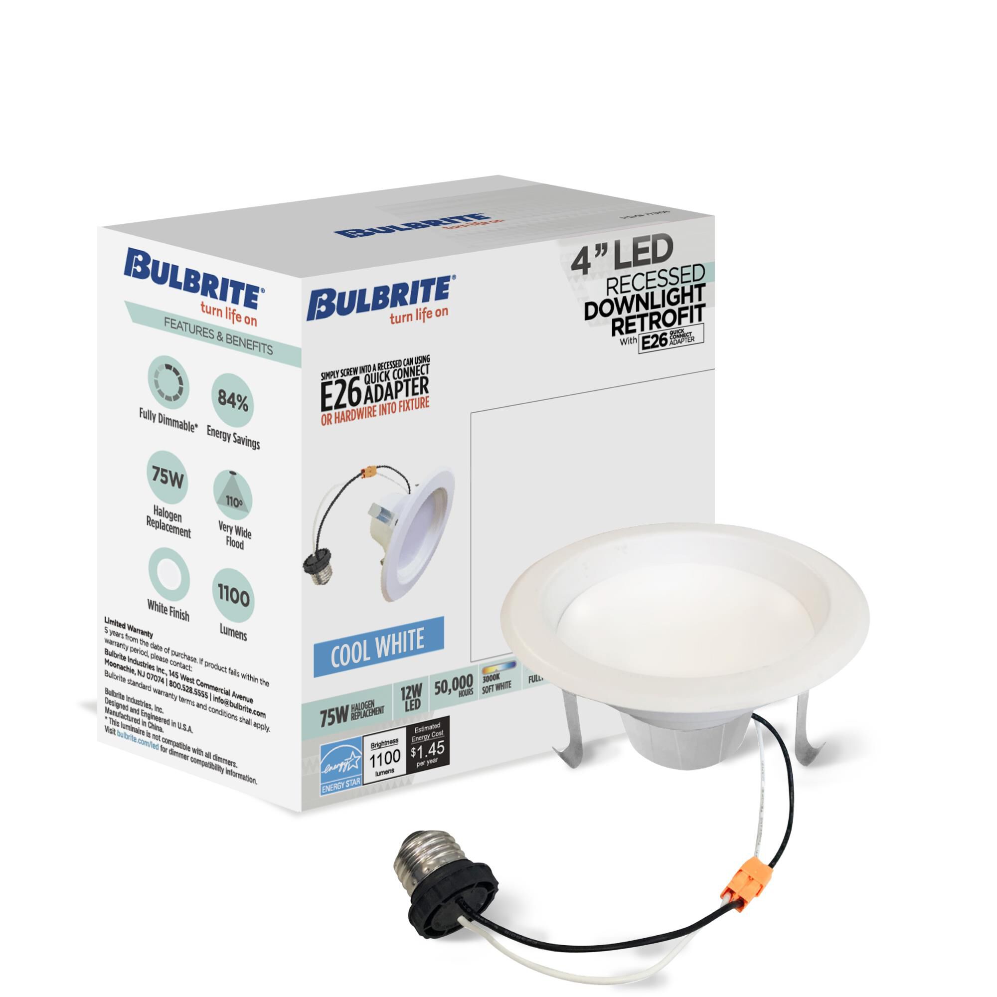 1 Inch LED 110 Degree Recessed Lighting Trim by Bulbrite