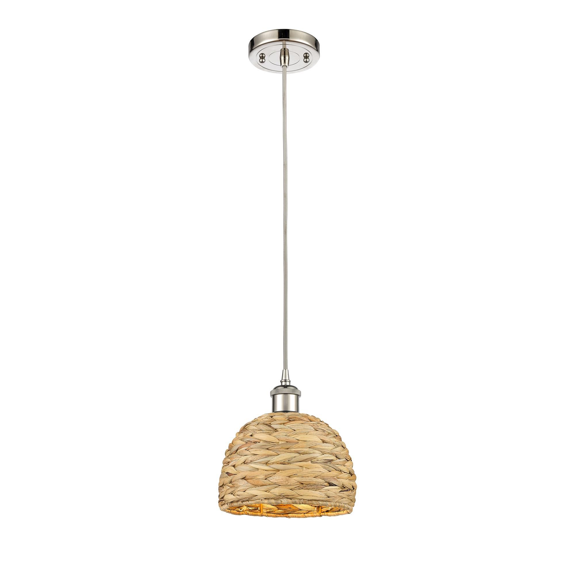 Shown in Polished Nickel finish and Natural shade