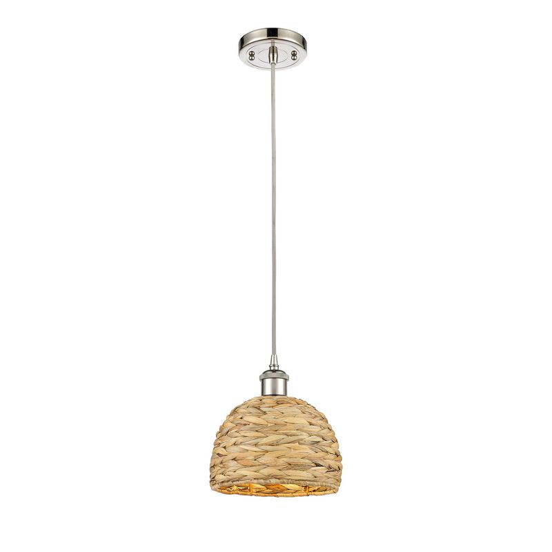 Bruno Marashlian Woven Rattan 8 Inch Mini Pendant by Innovations Lighting