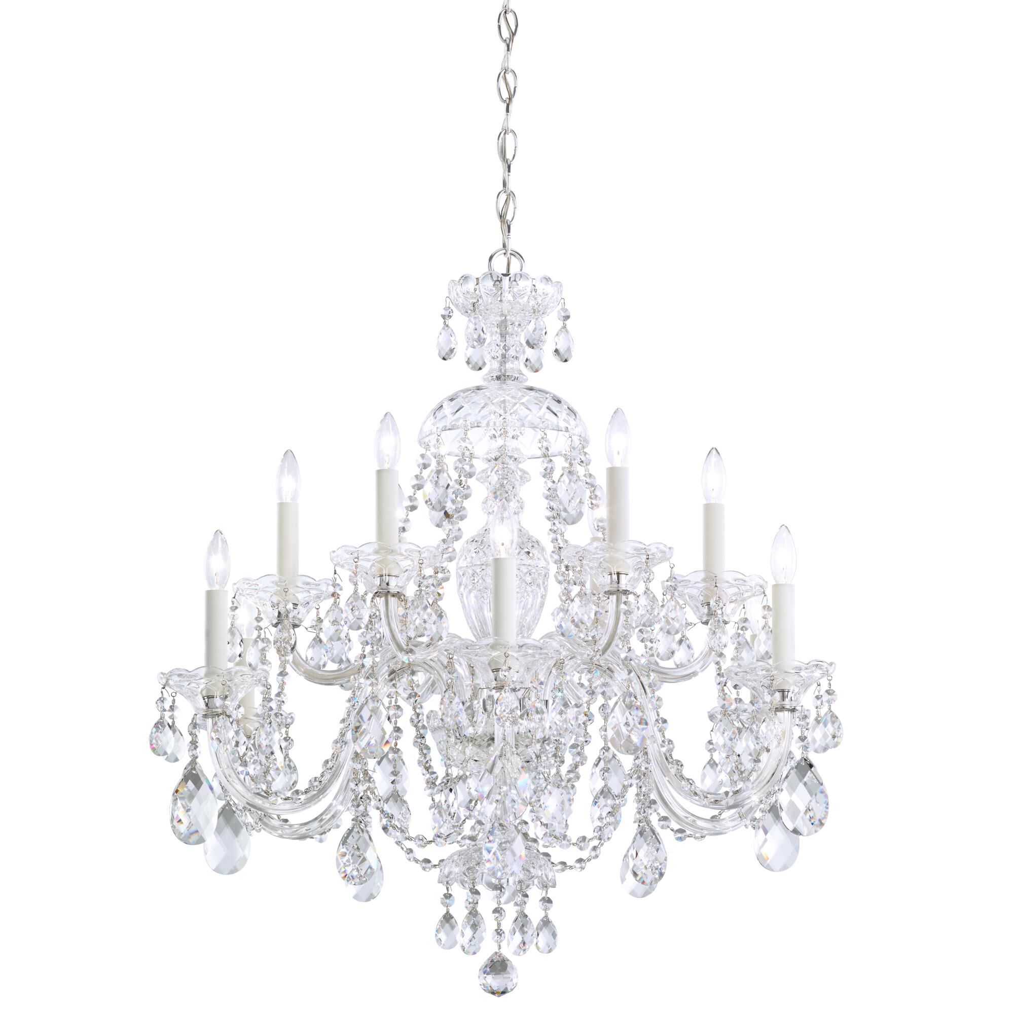 Sterling 29 Inch 12 Light Chandelier by Schonbek