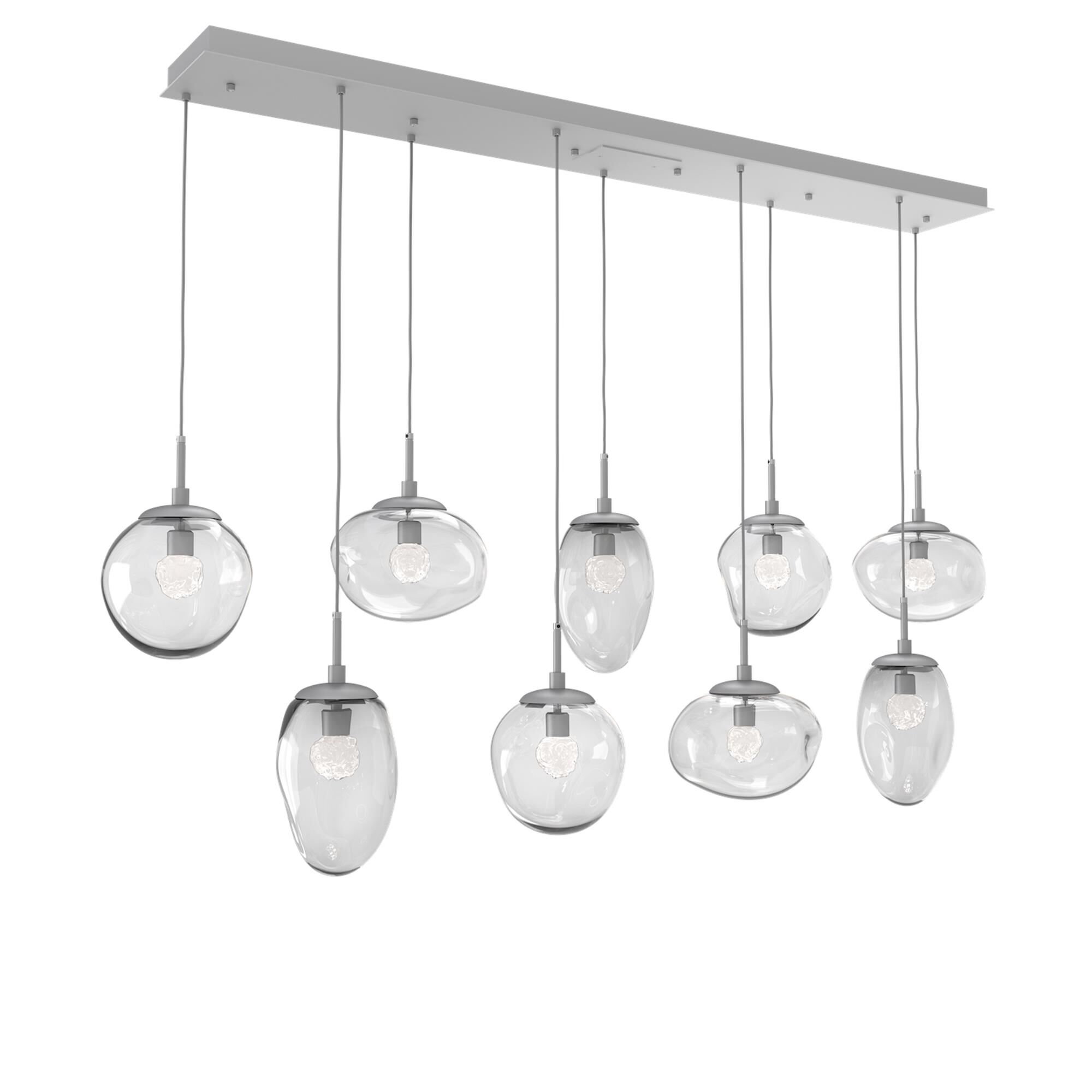 Shown in Classic Silver finish and Floret Inner And Clear Outer glass