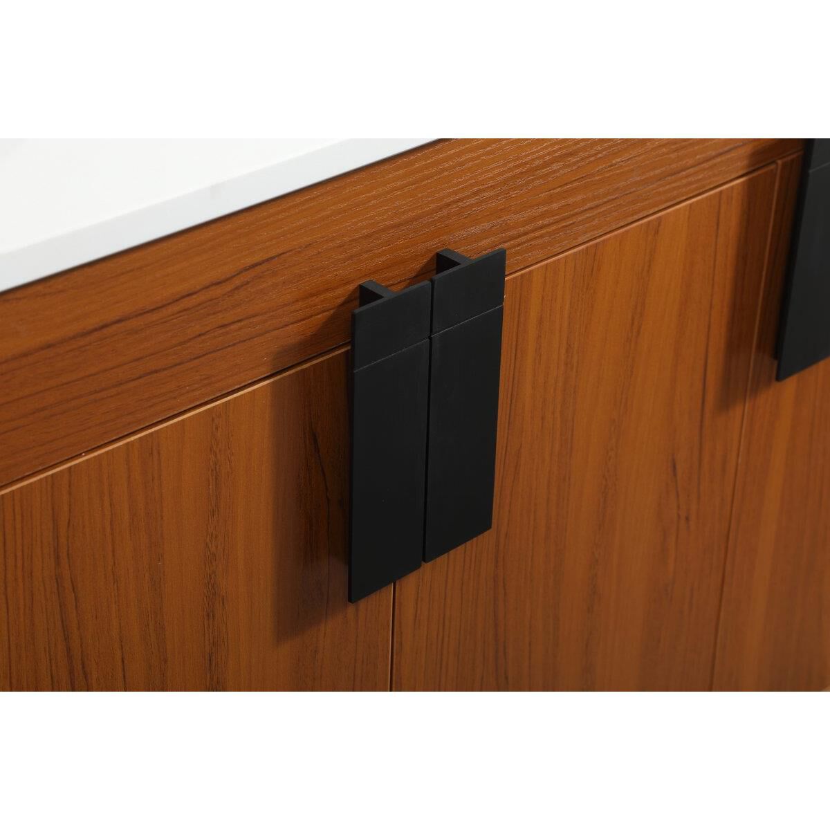 Shown in Teak finish and Without Backsplash accent