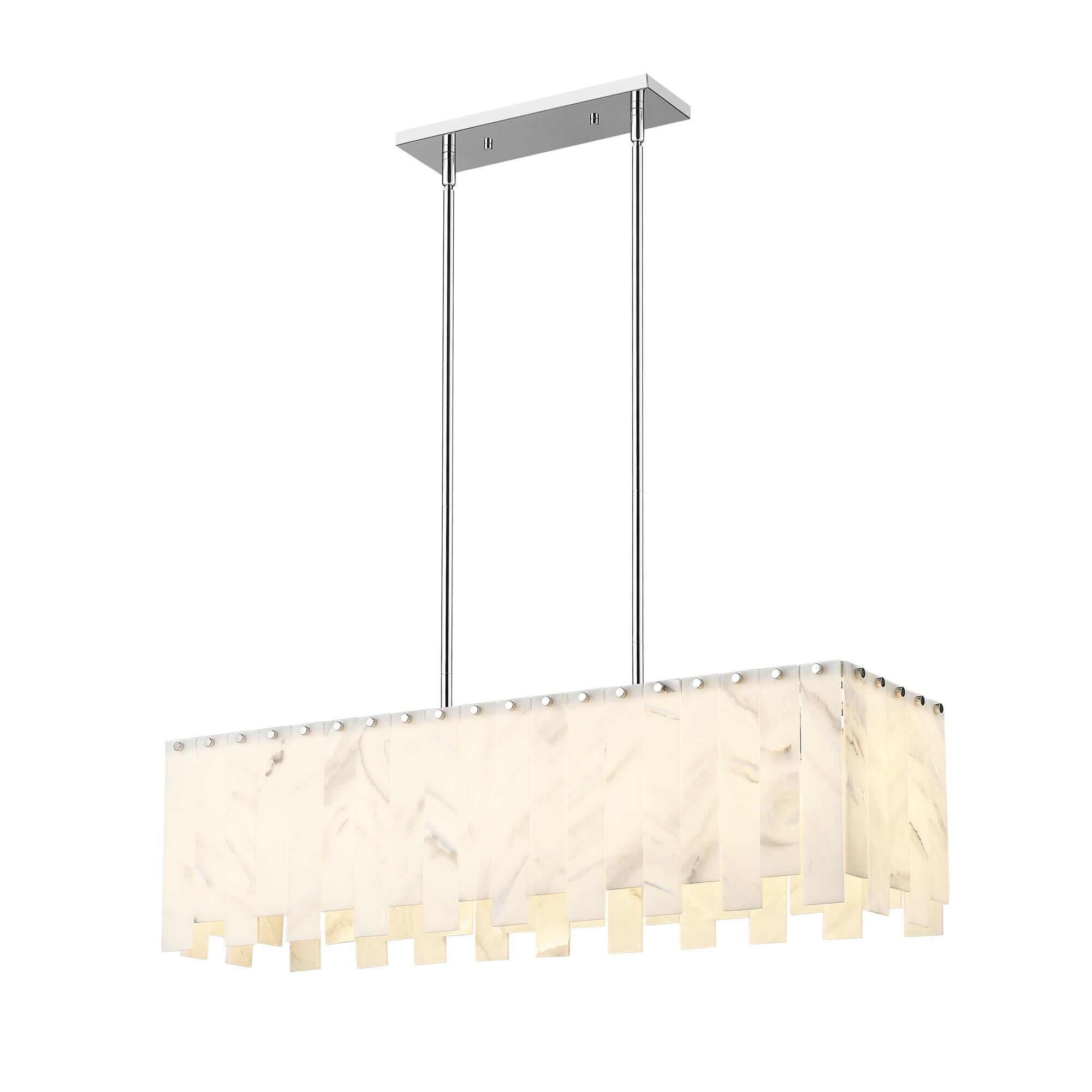 Shown in Polished Nickel finish and Alabaster Resin shade