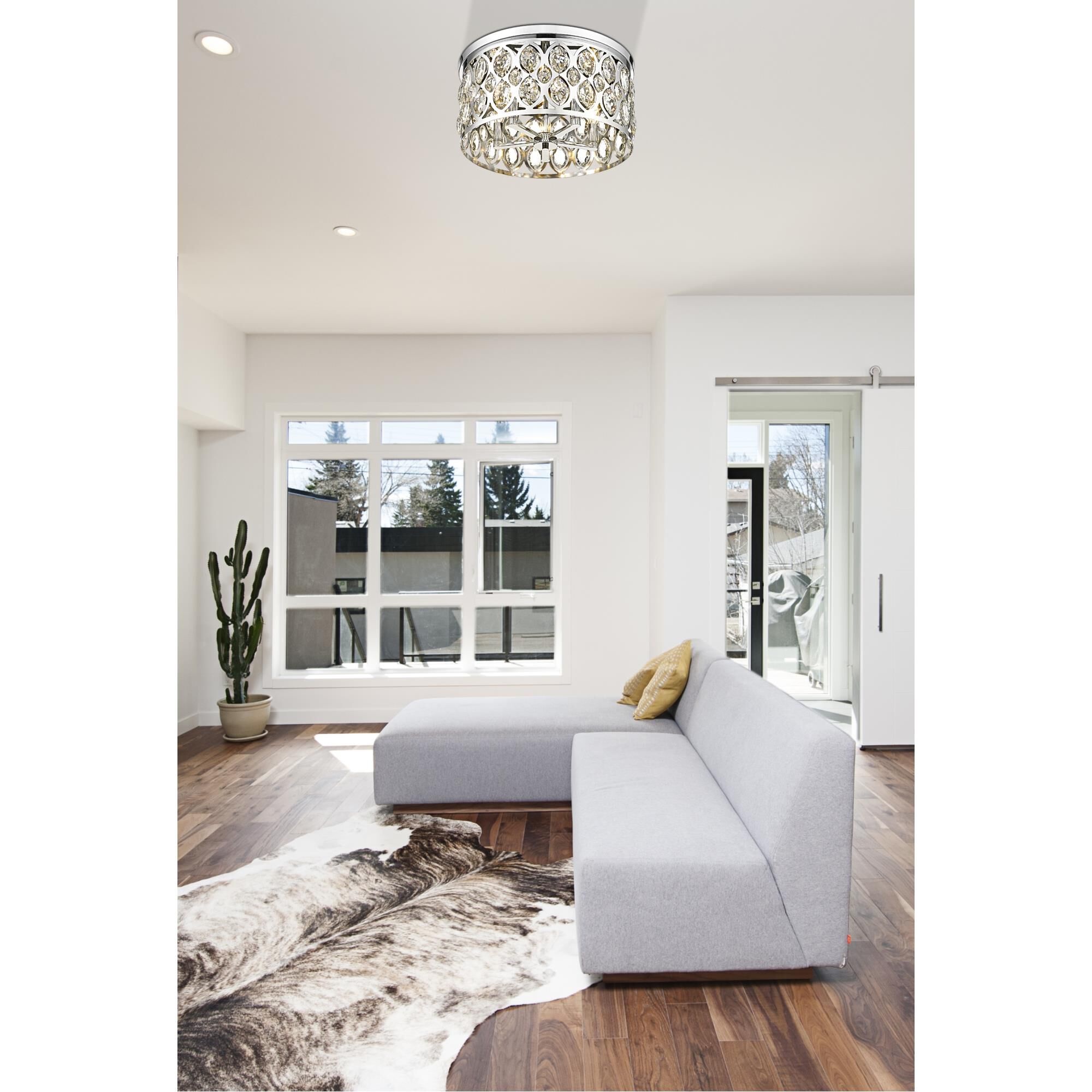 Shown in Chrome finish and Clear Crystal glass