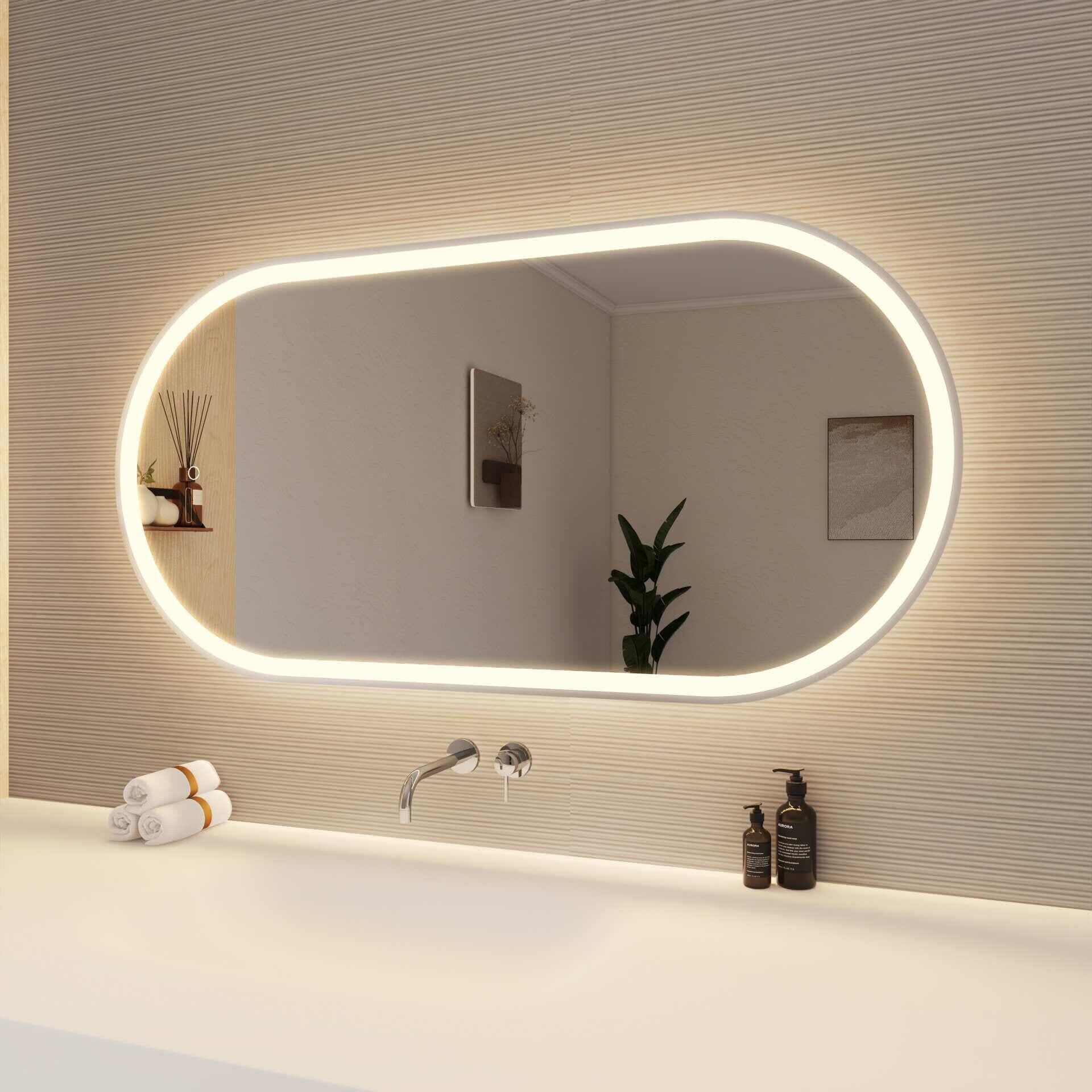 Harmoni 48 Inch Oval LED Lighted Mirror by Elegant Decor