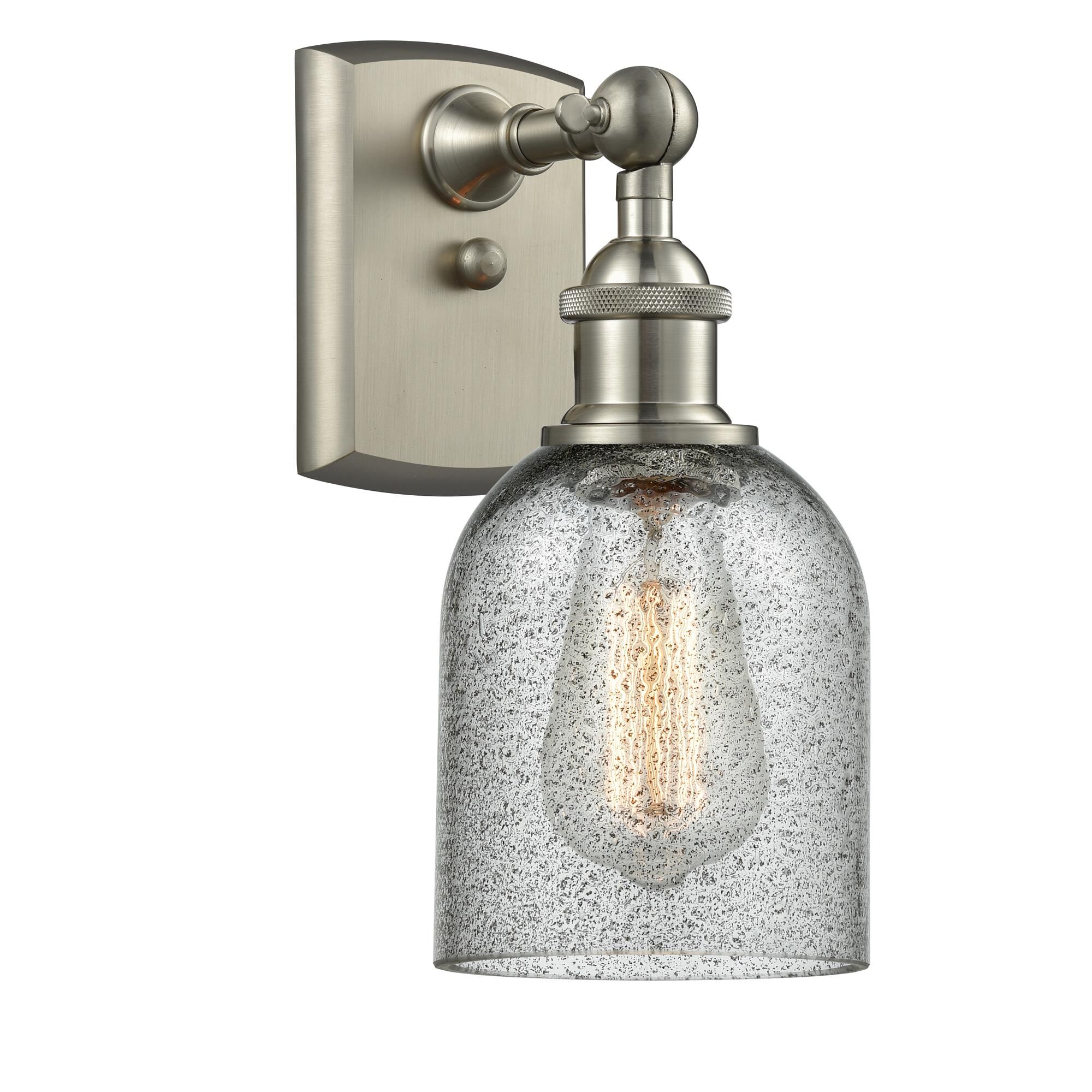 Shown in Brushed Satin Nickel finish and Charcoal glass