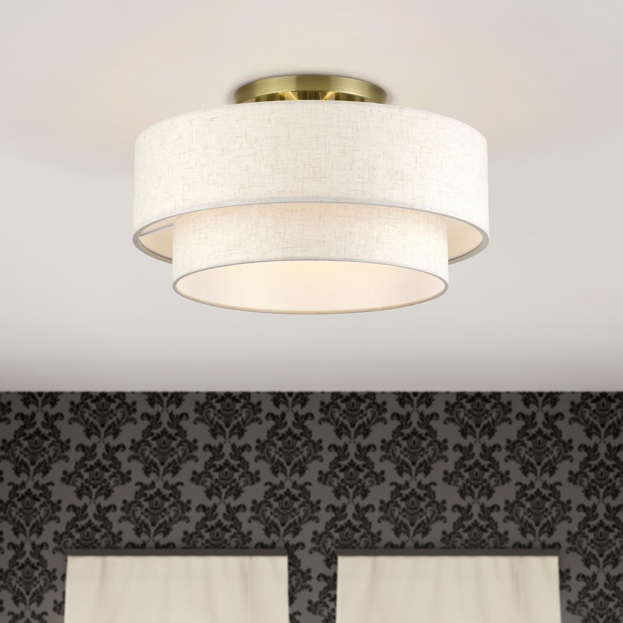 Manorwood 18 Inch Semi Flush Mount by Livex Lighting