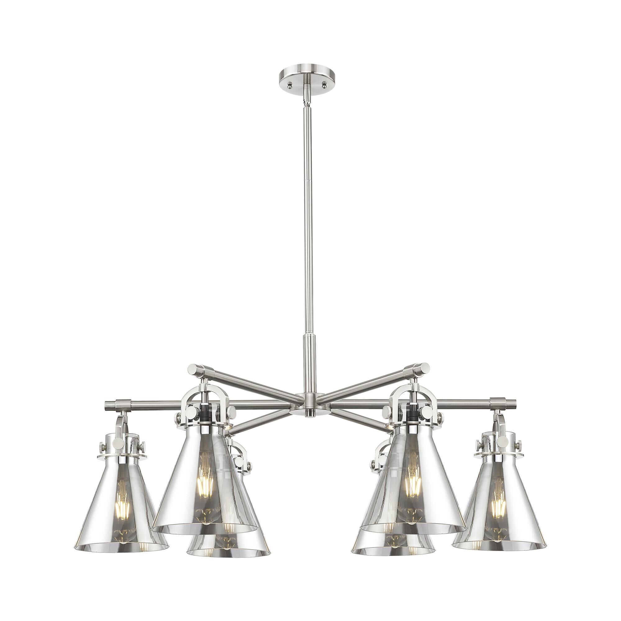 Shown in Satin Nickel finish and Light Smoke shade