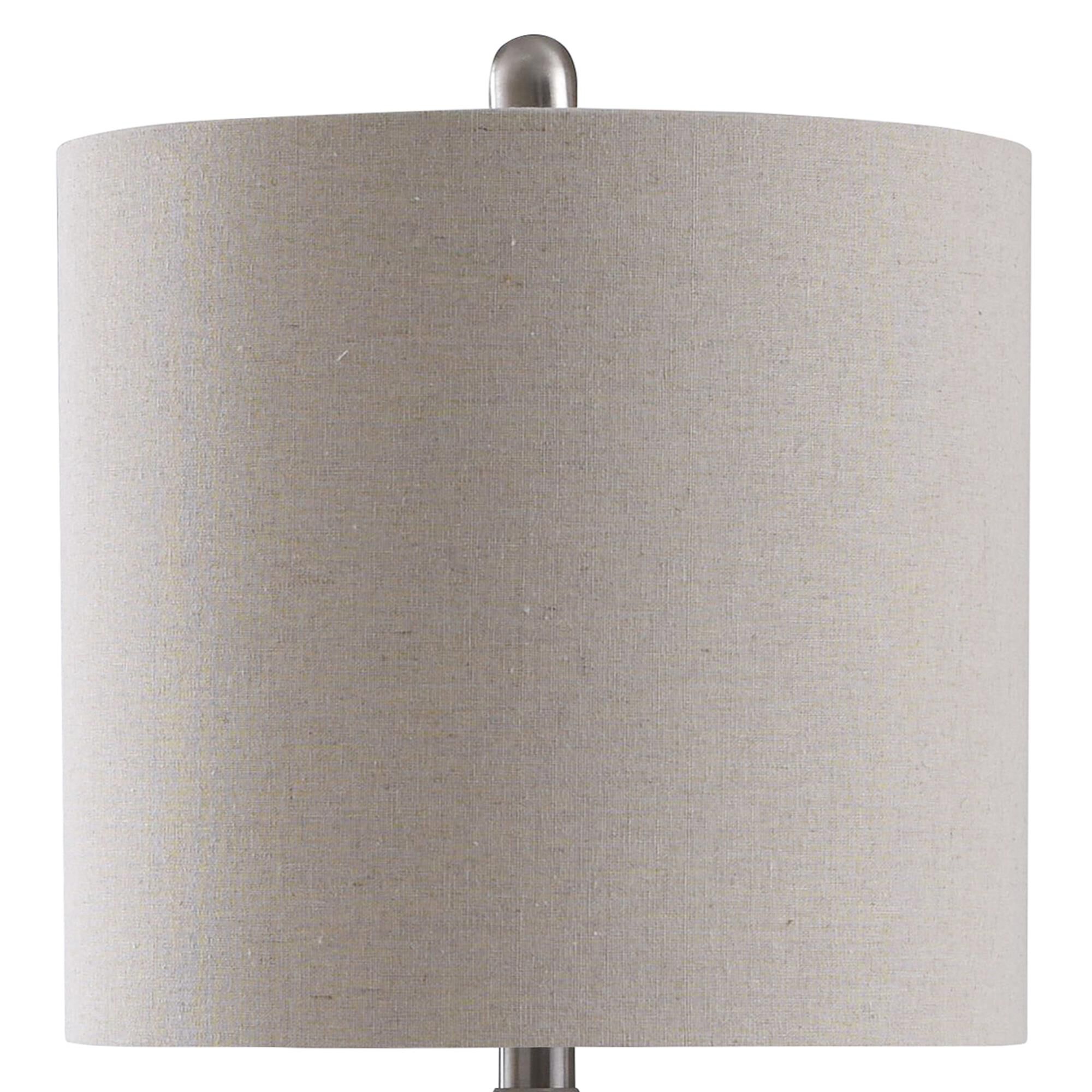 Shown in Gray Washed finish and Beige Hardback Fabric shade