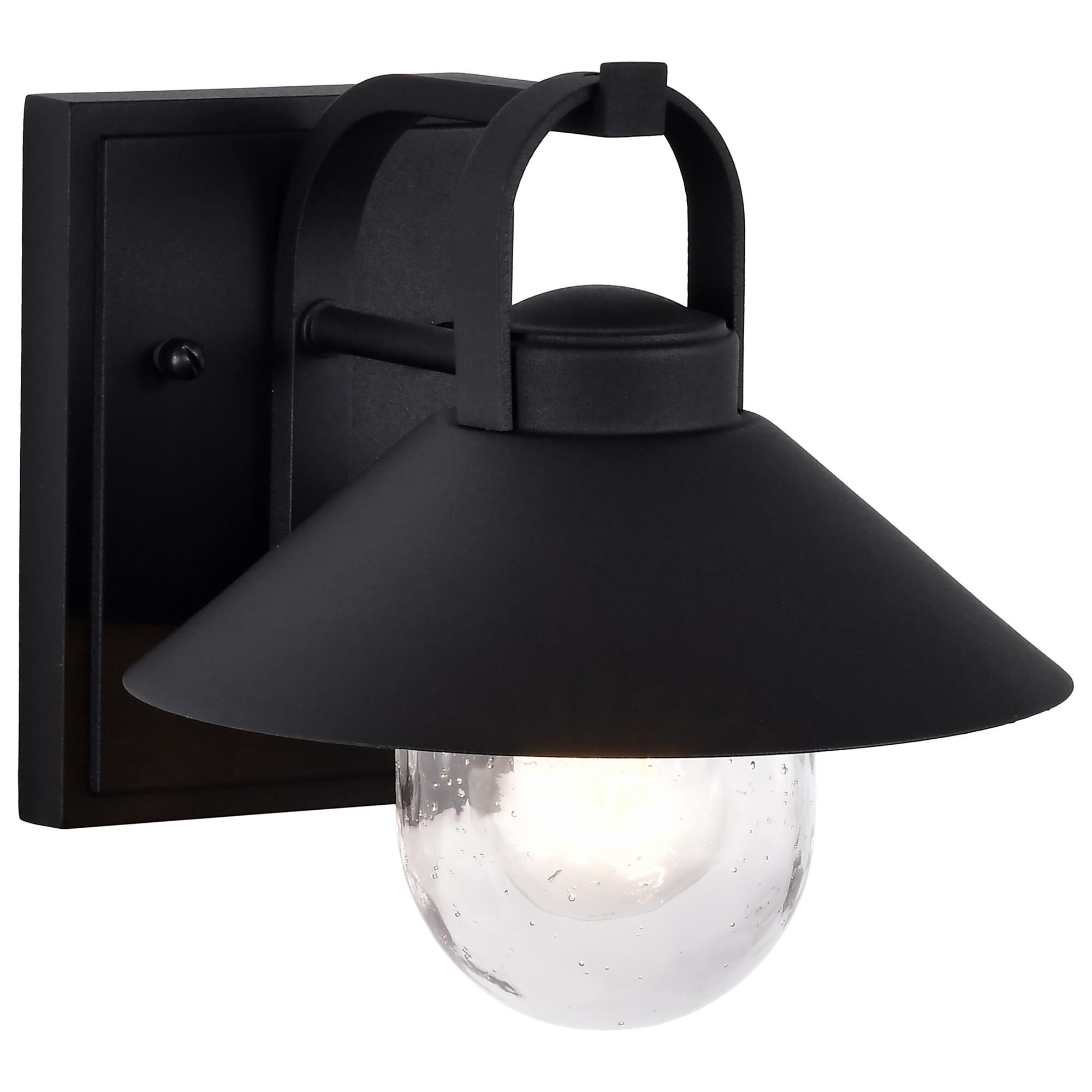 Shown in Black finish and Clear Seeded glass