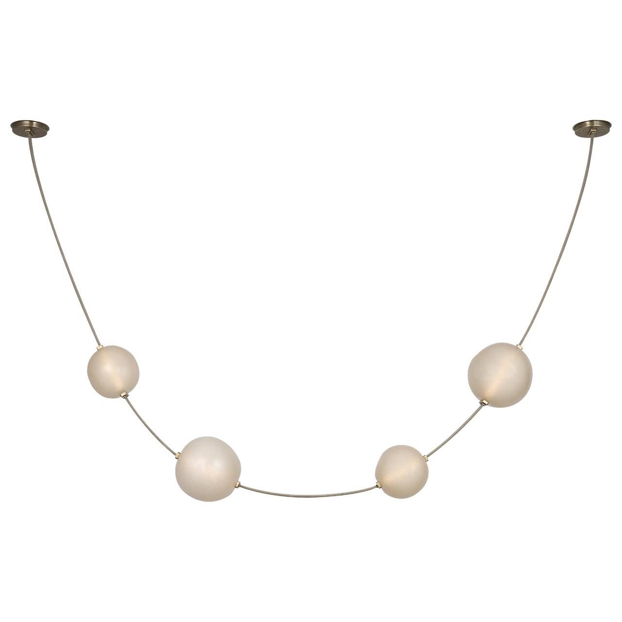 Shown in Ash Suede And Mottled Brass finish and Fizzy Nude glass