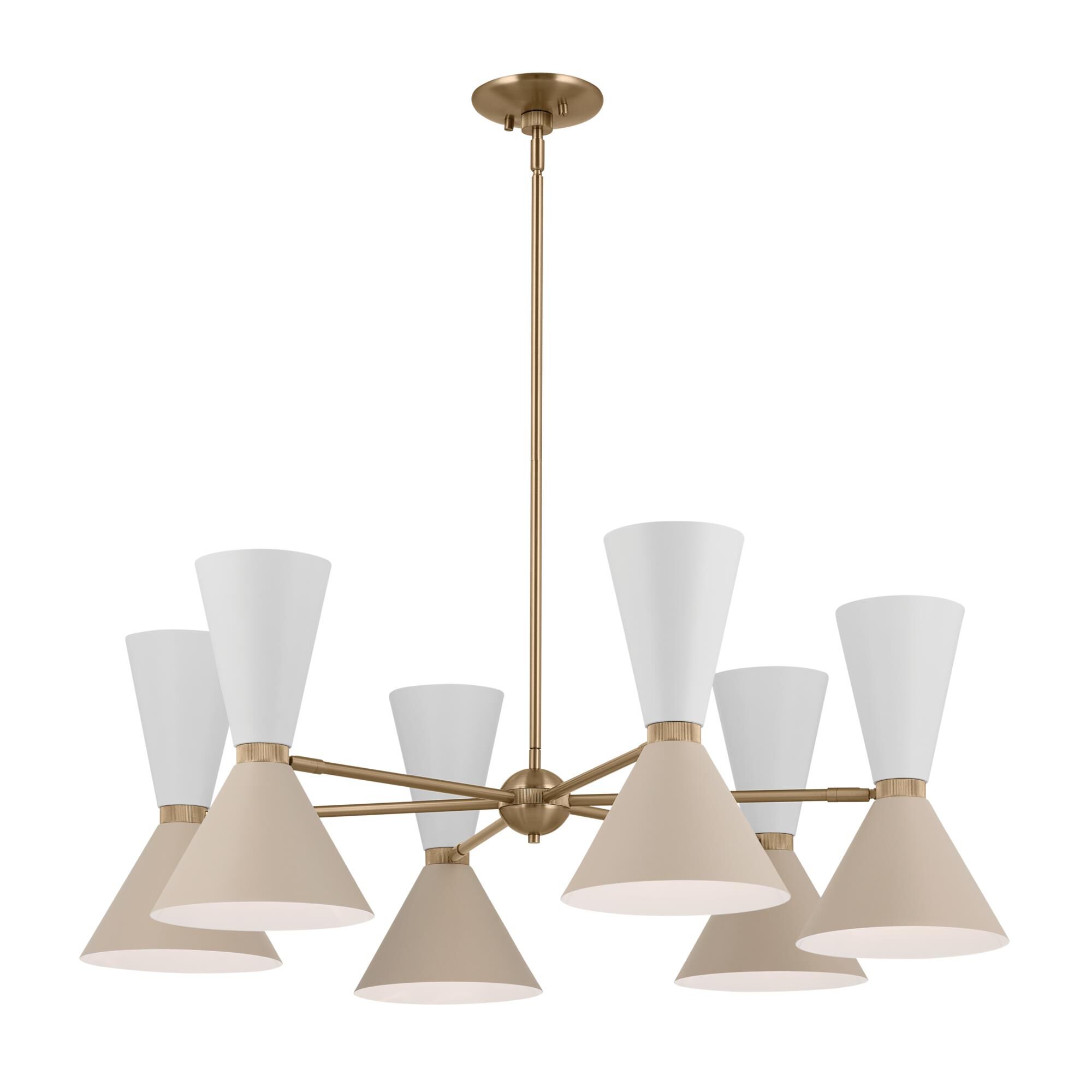 Shown in Champagne Bronze with Greige finish and Metal and Cone shade