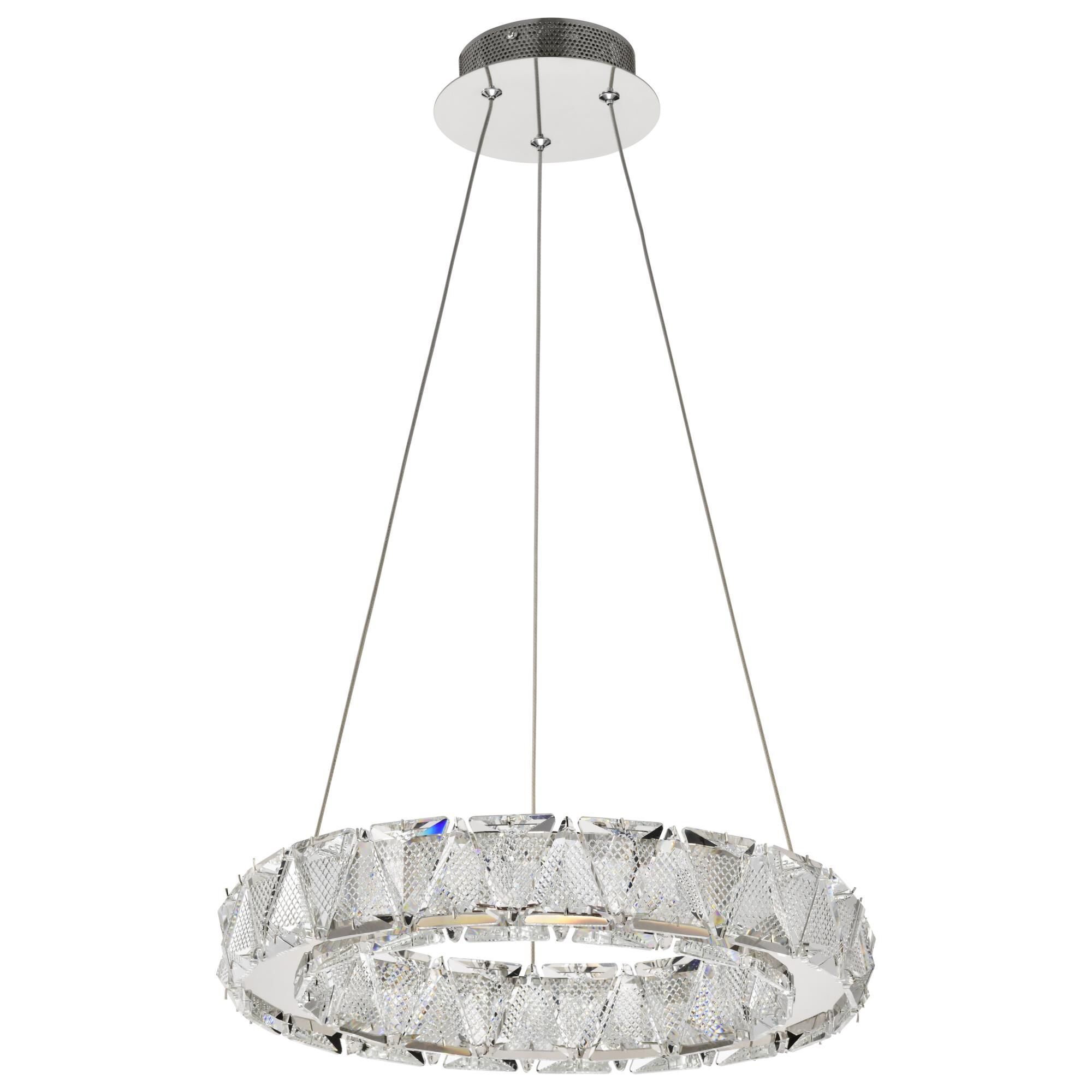 Shown in Polished Nickel finish and K9 Crystal glass and Clear shade