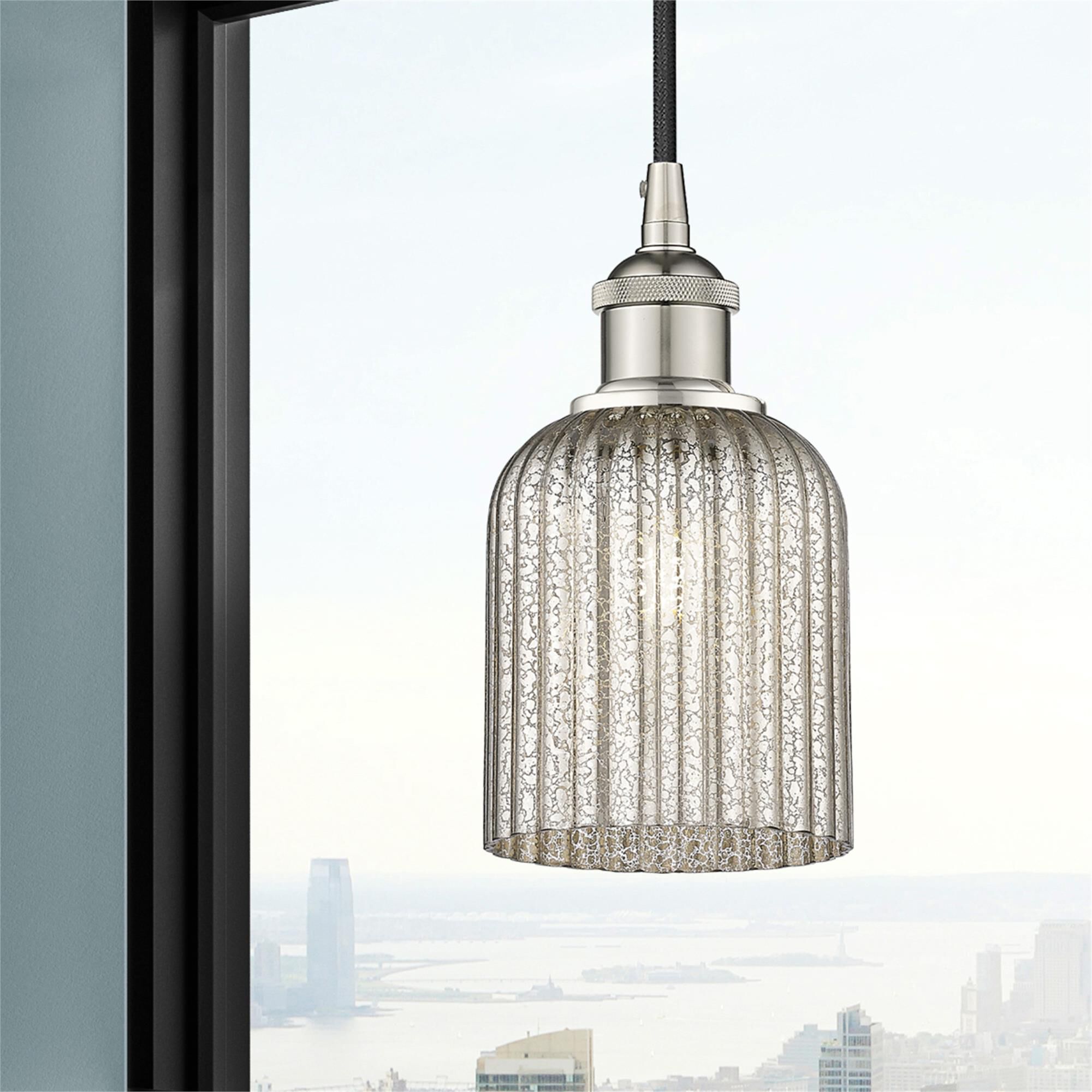 Shown in Polished Nickel finish and Mercury glass