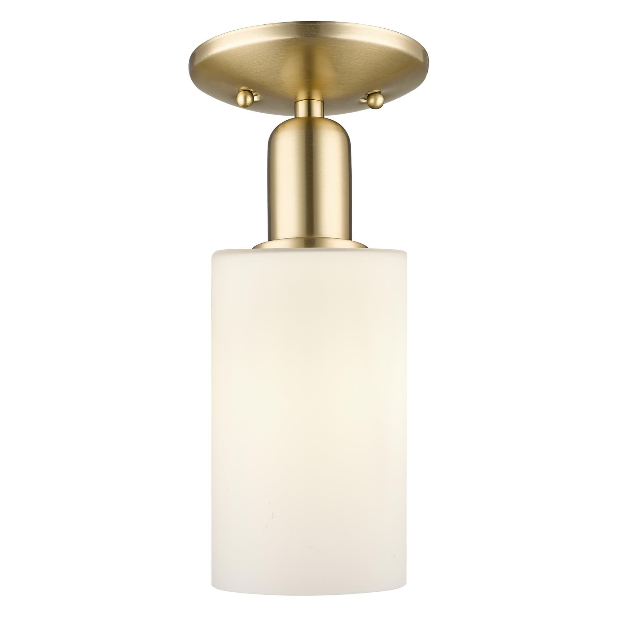 Shown in Champagne Bronze finish and Matte White glass