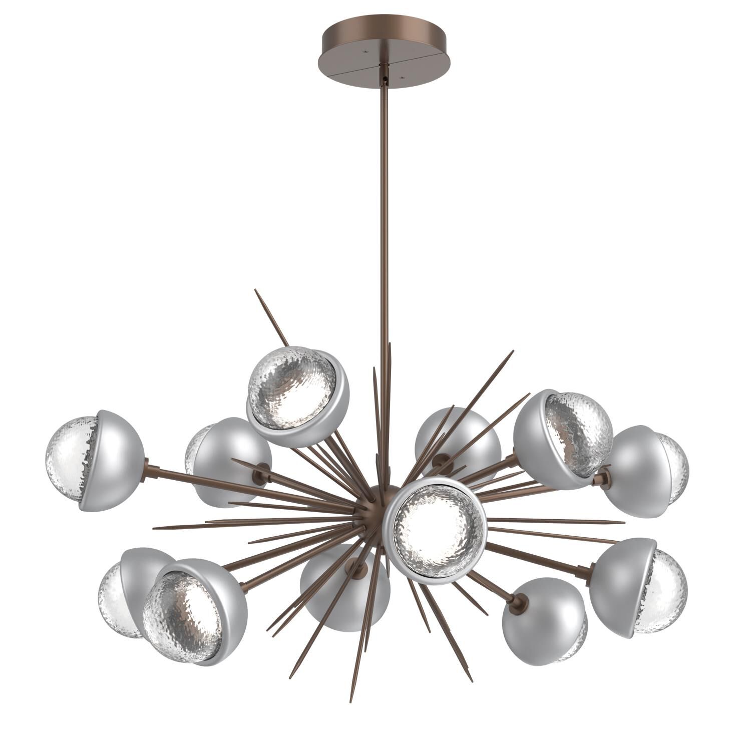 Shown in Burnished Bronze finish and Clear glass and Classic Silver accent