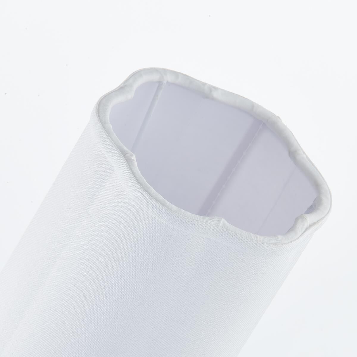 Shown in Polished Nickel finish and White Linen shade