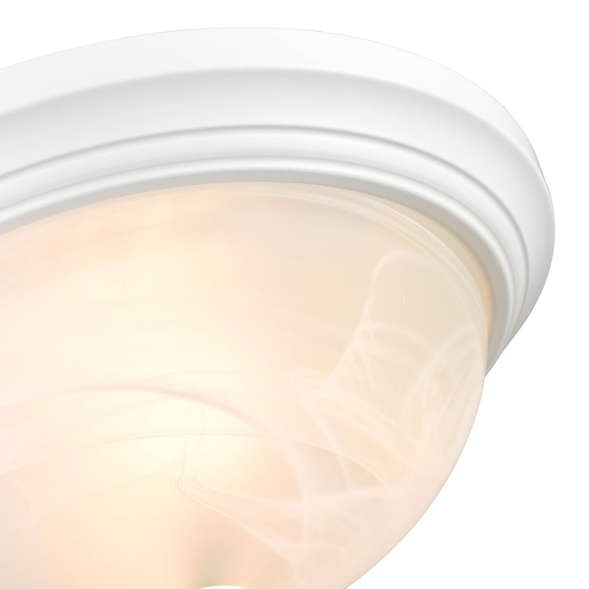 Shown in White finish and Faux Alabaster glass