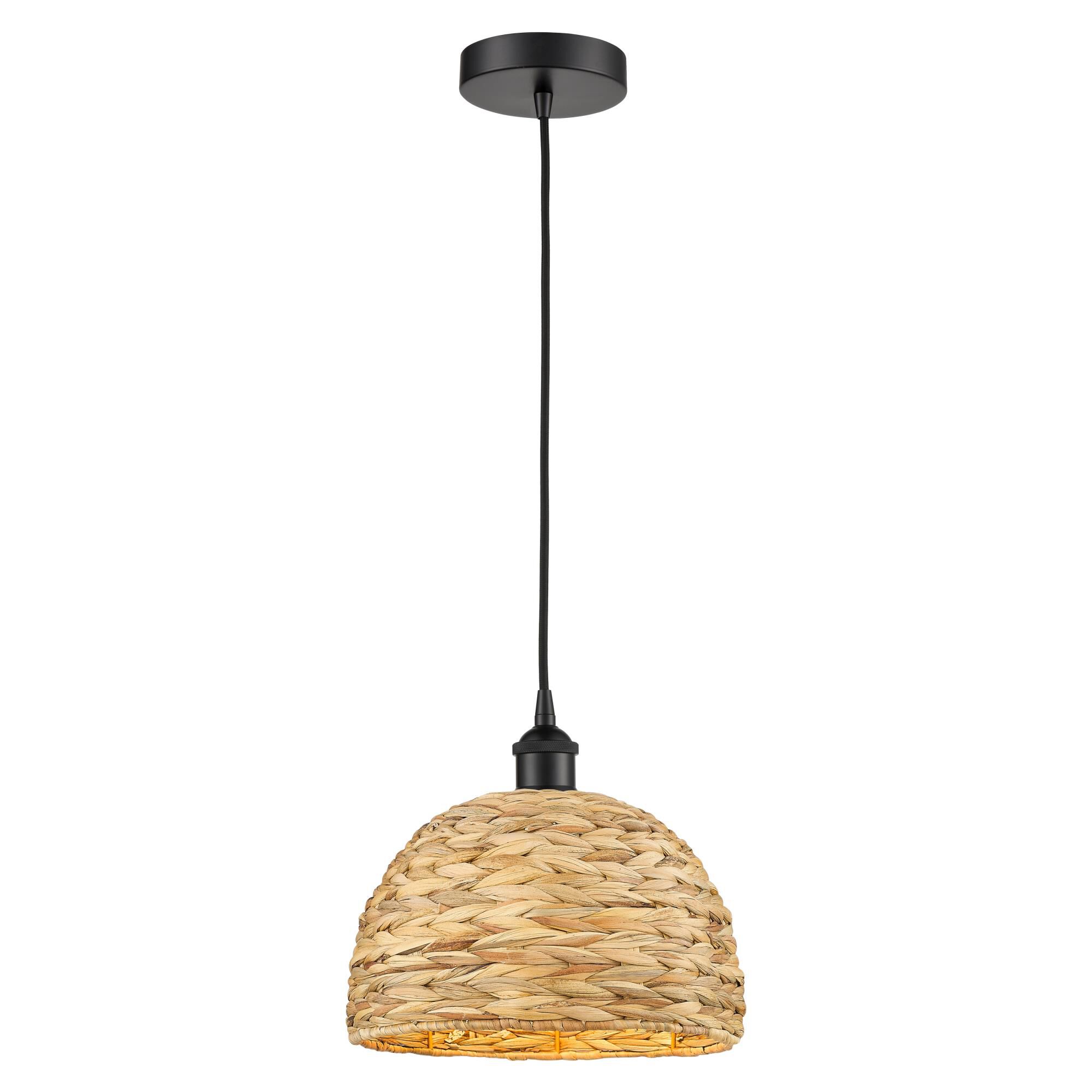 Bruno Marashlian Woven Rattan Mini Pendant by Innovations Lighting