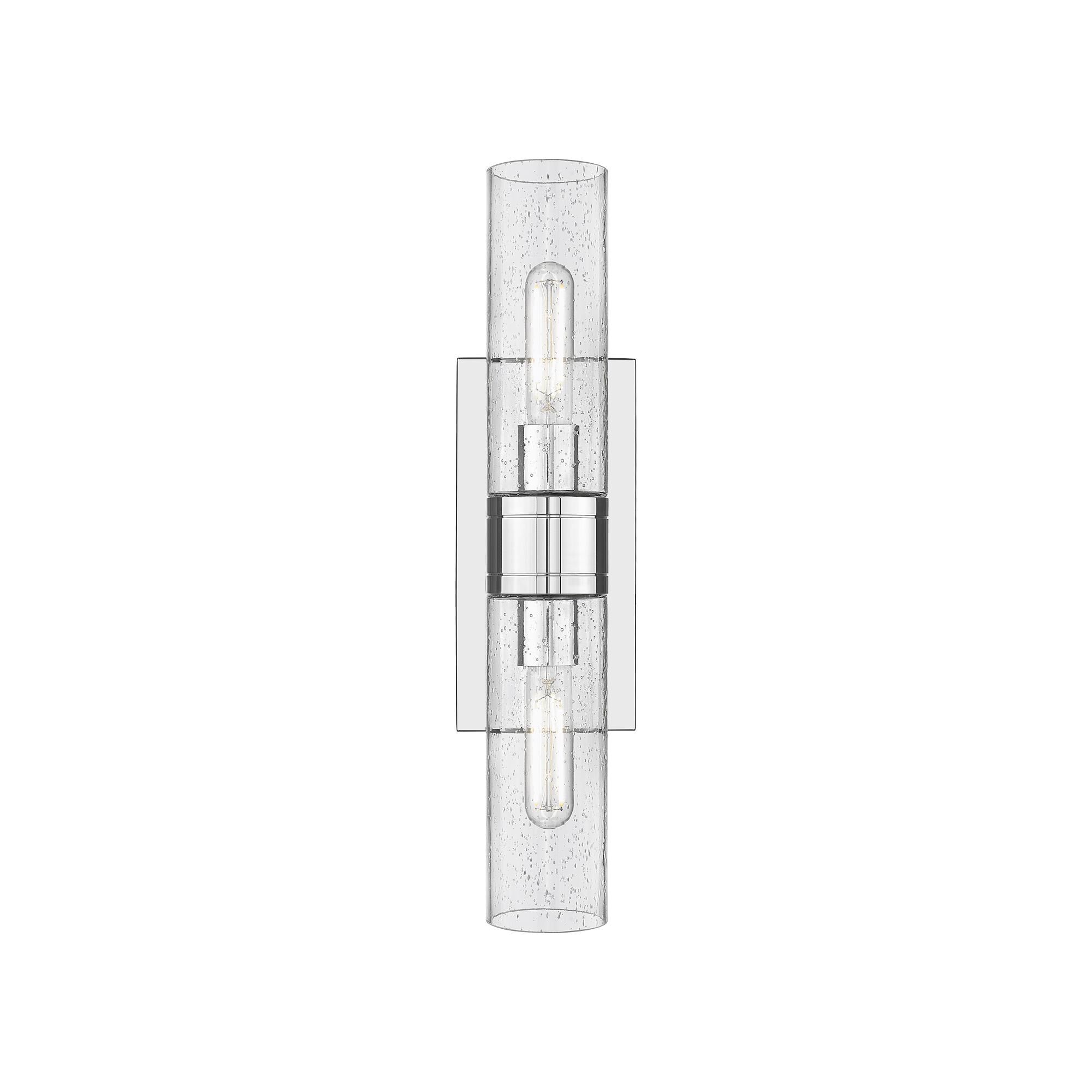 Shown in Polished Chrome finish and Seedy glass