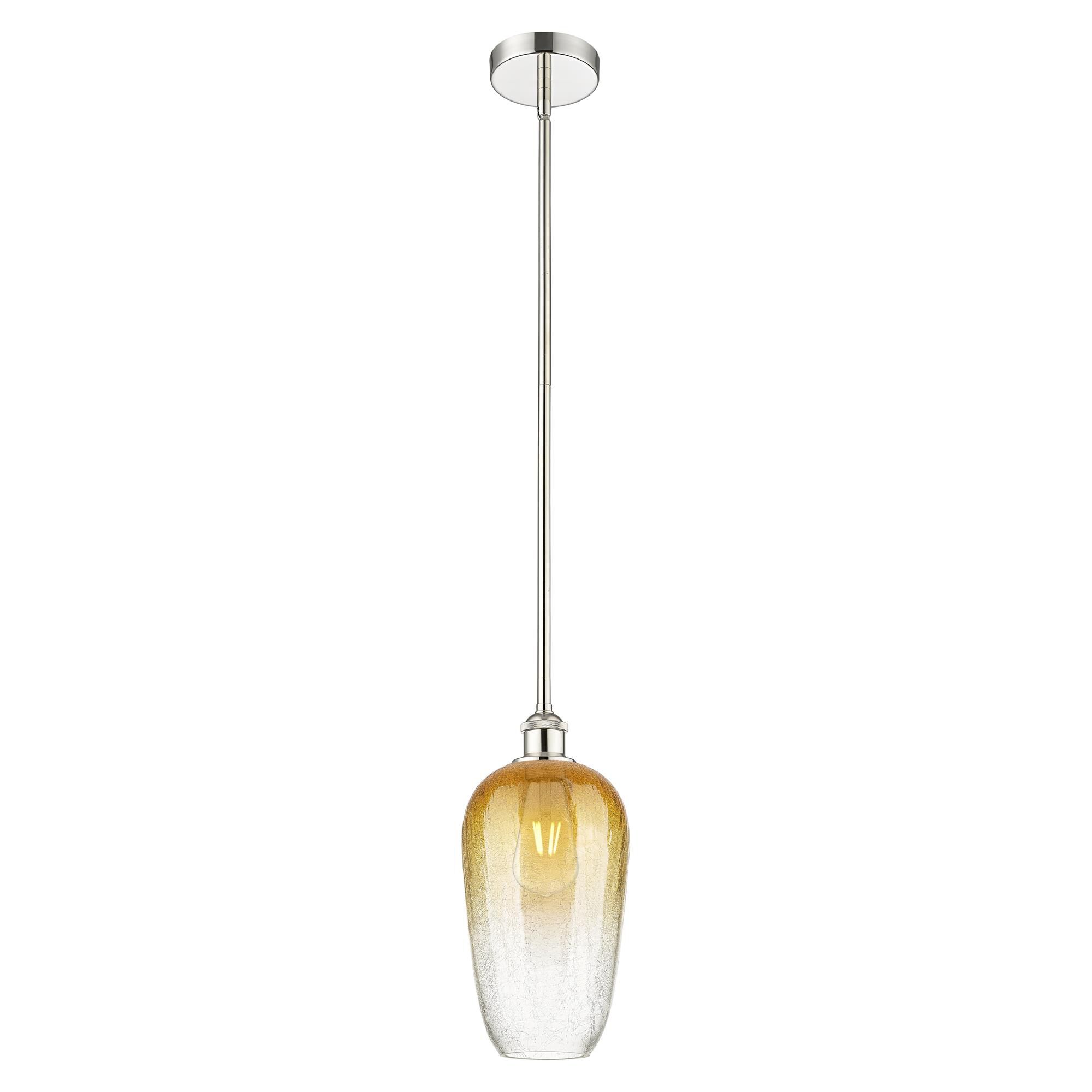 Shown in Polished Nickel finish and Amber glass