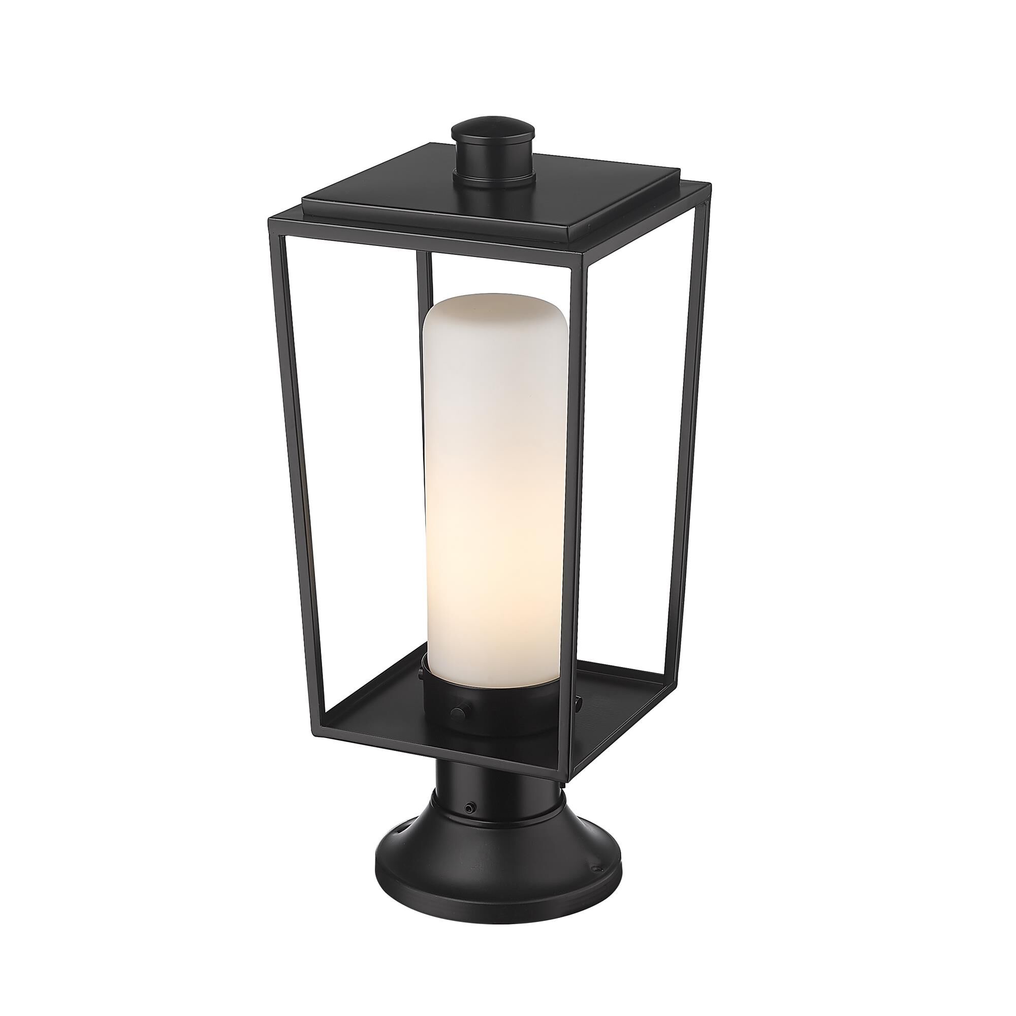 Shown in Black finish and Glass shade