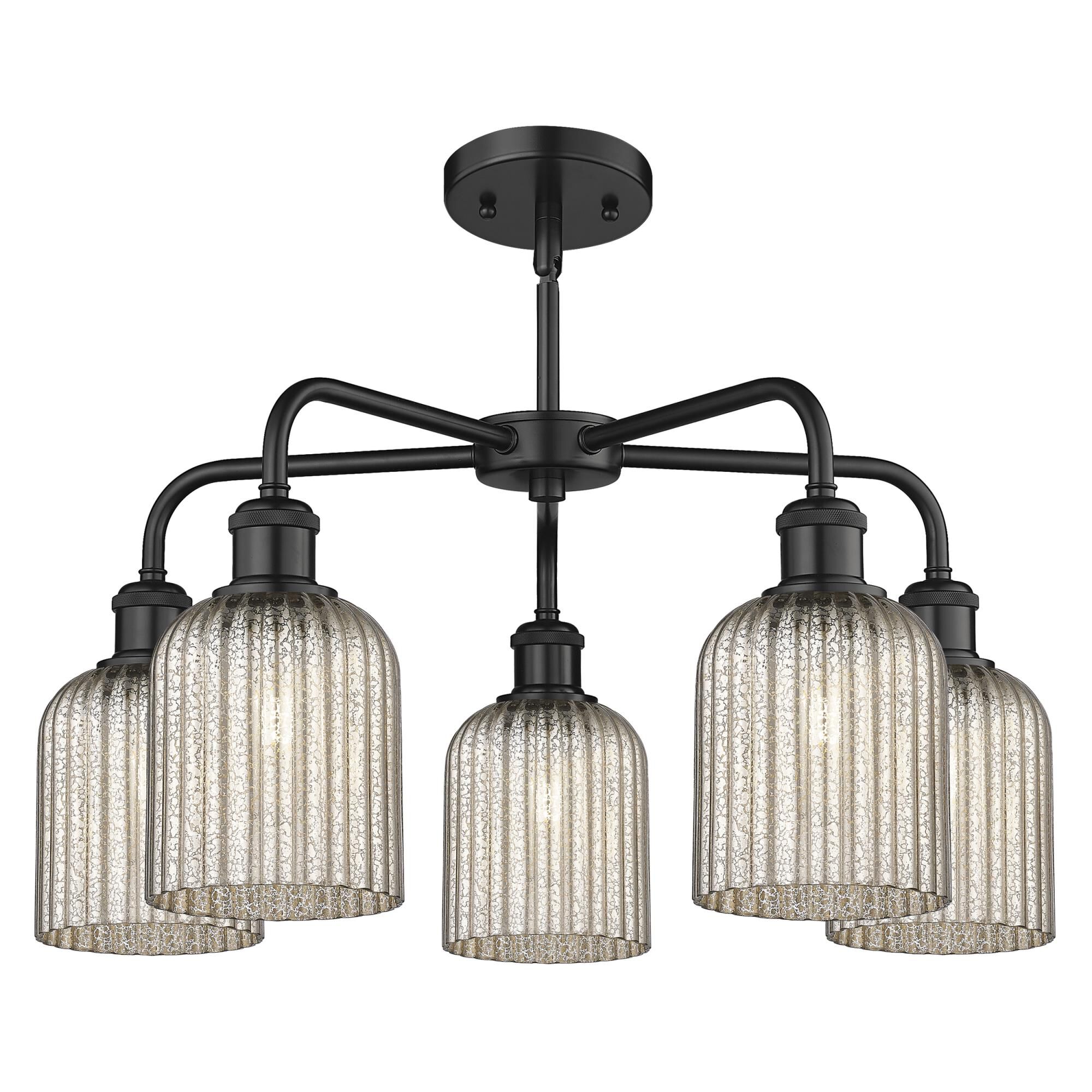 Shown in Matte Black finish and Mercury shade