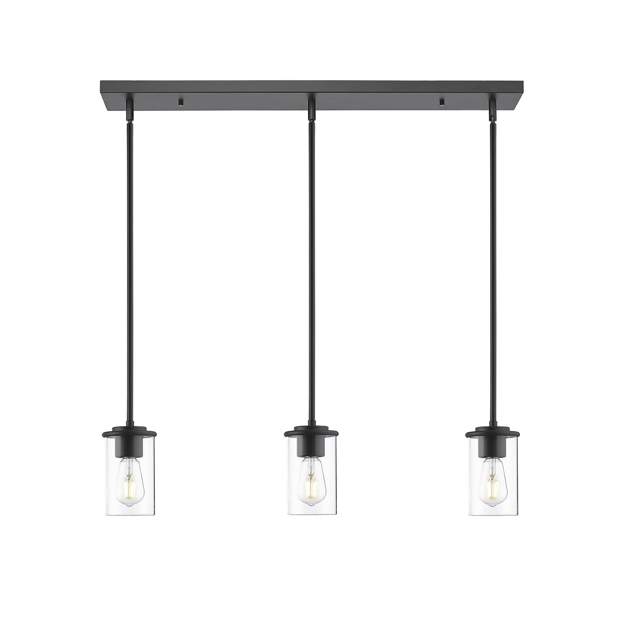 Shown in Matte Black finish and Clear glass