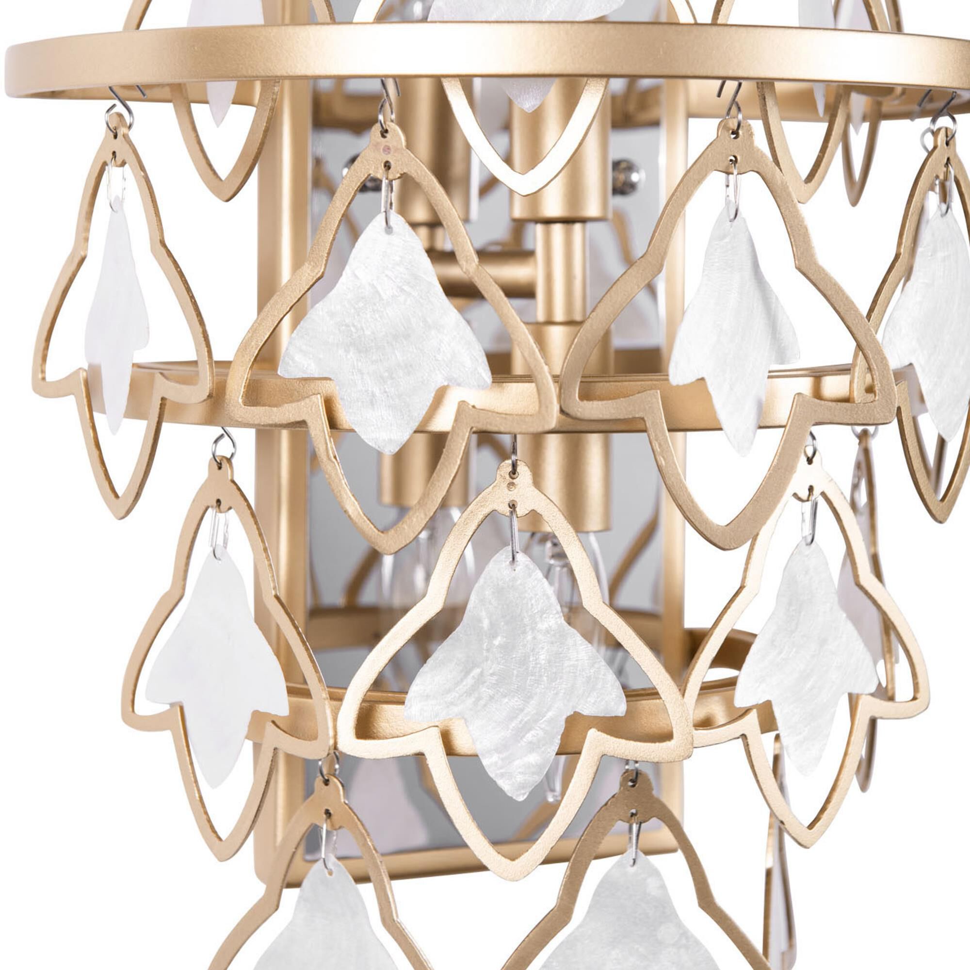 Shown in French Gold finish and White Capiz shade