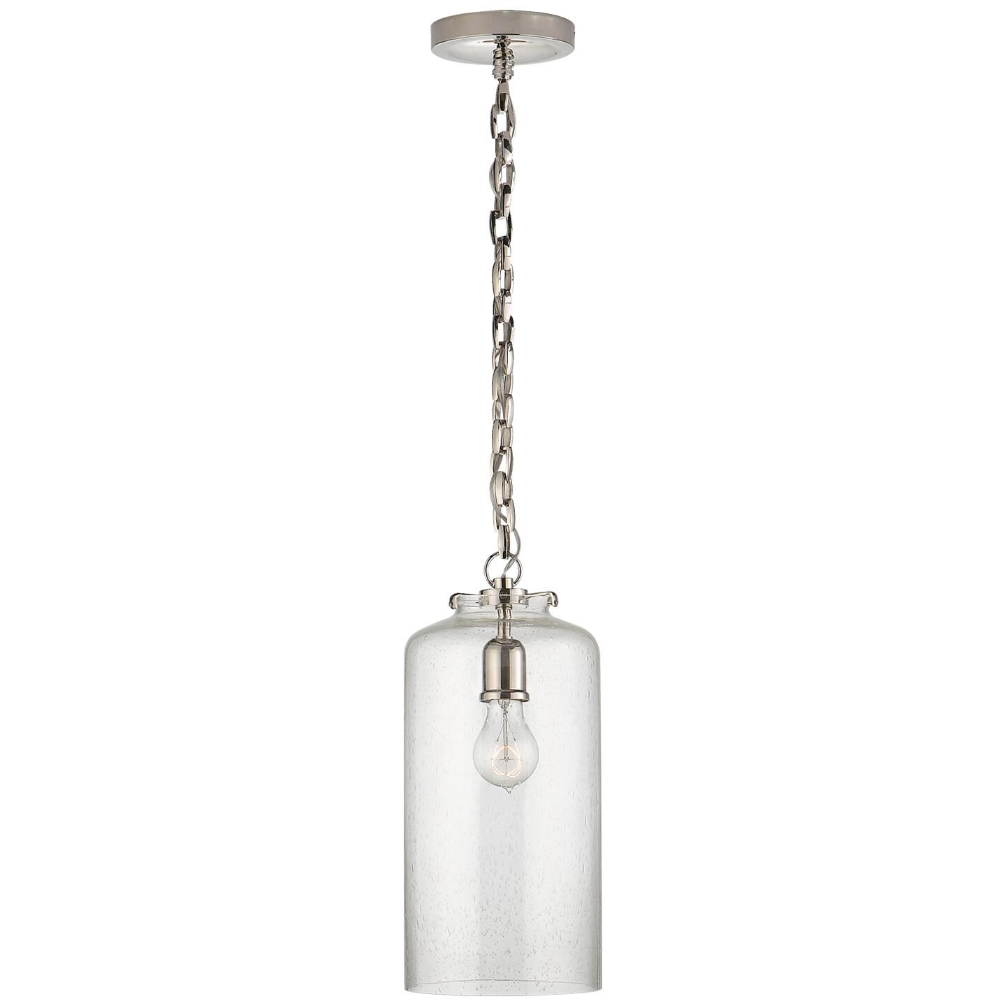 Shown in Polished Nickel finish and Seeded glass