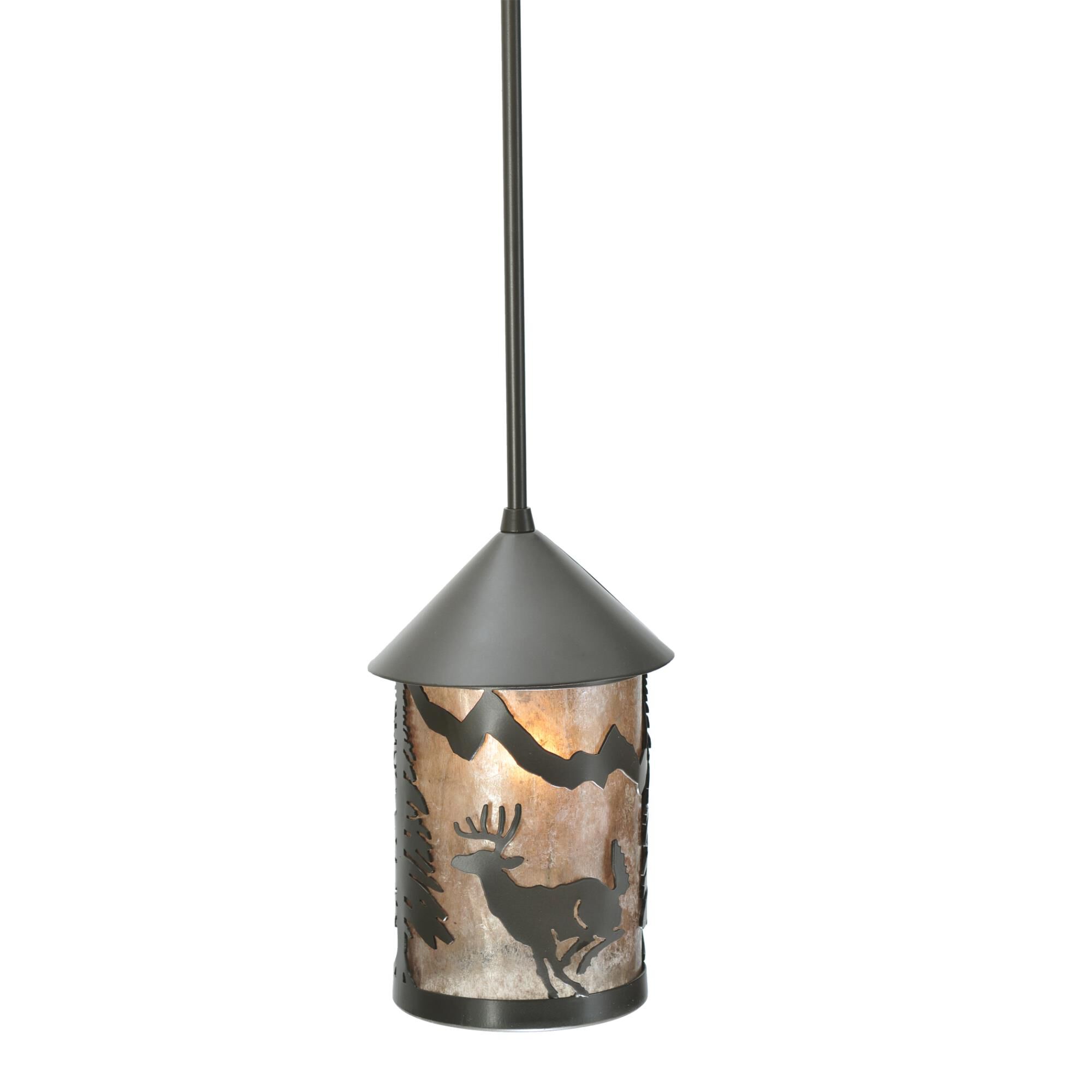 Shown in Timeless Bronze finish and Silver Mica glass