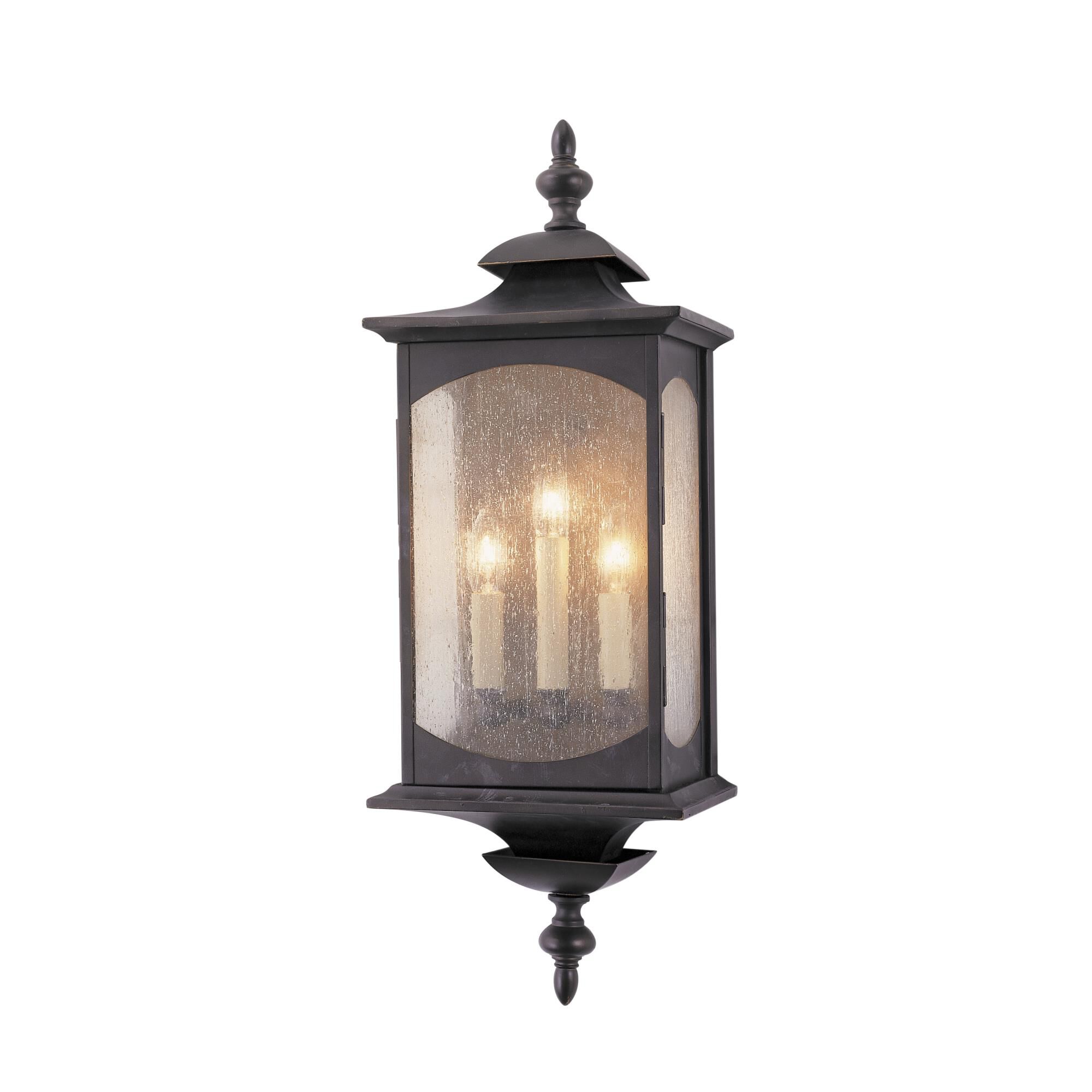 Shown in Oil Rubbed Bronze finish and Clear Seeded Panels glass