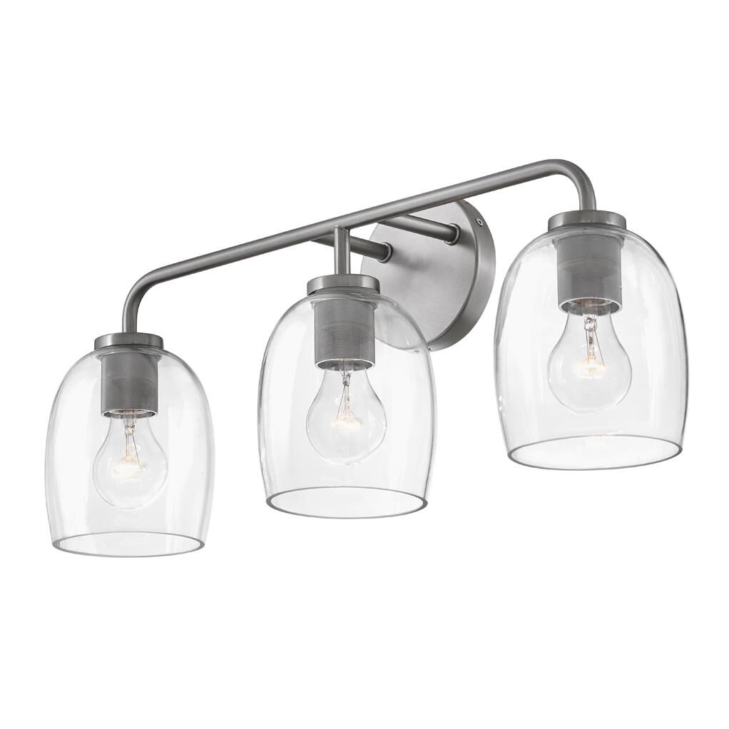 Shown in Antique Nickel finish and Clear glass